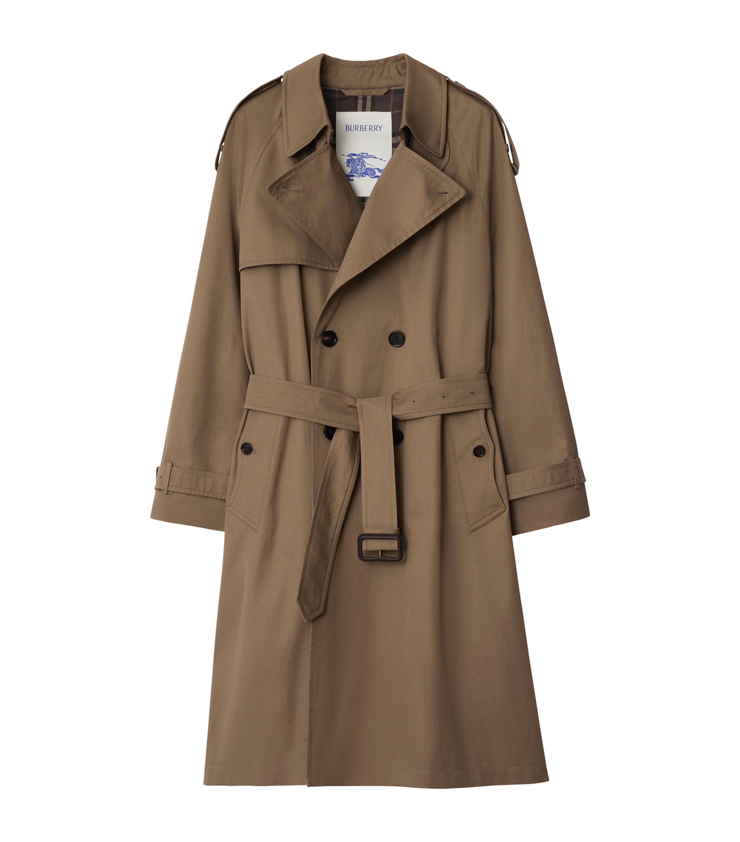 Burberry Long Gabardine Chestwood Trench Coat In Brown