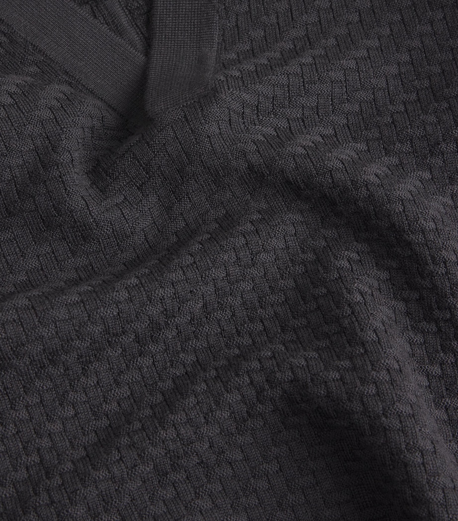 Wool Johnny Collar Polo Shirt WSHBK Image 5