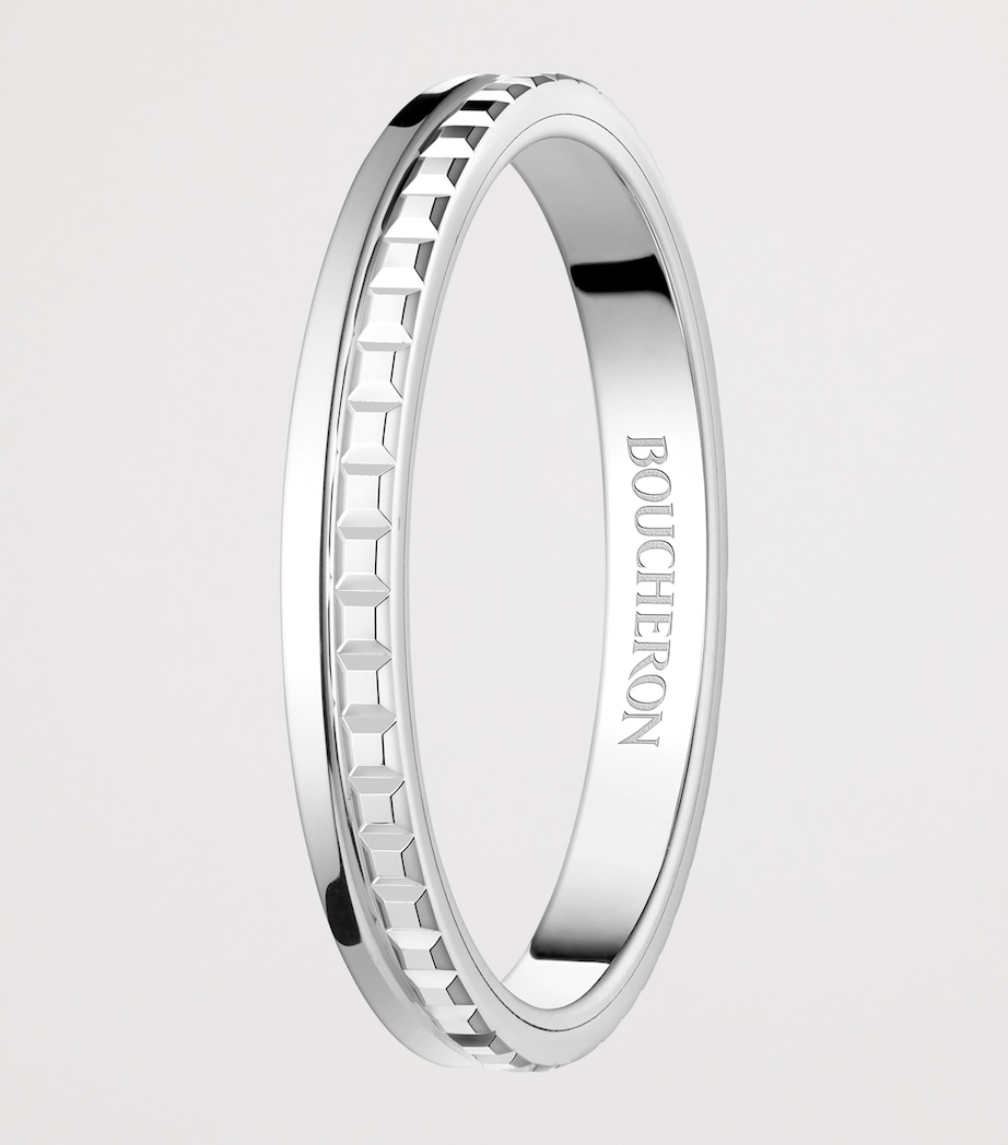 Small Platinum Quatre Radiant Edition Wedding Band WHITE GOLD Image 3