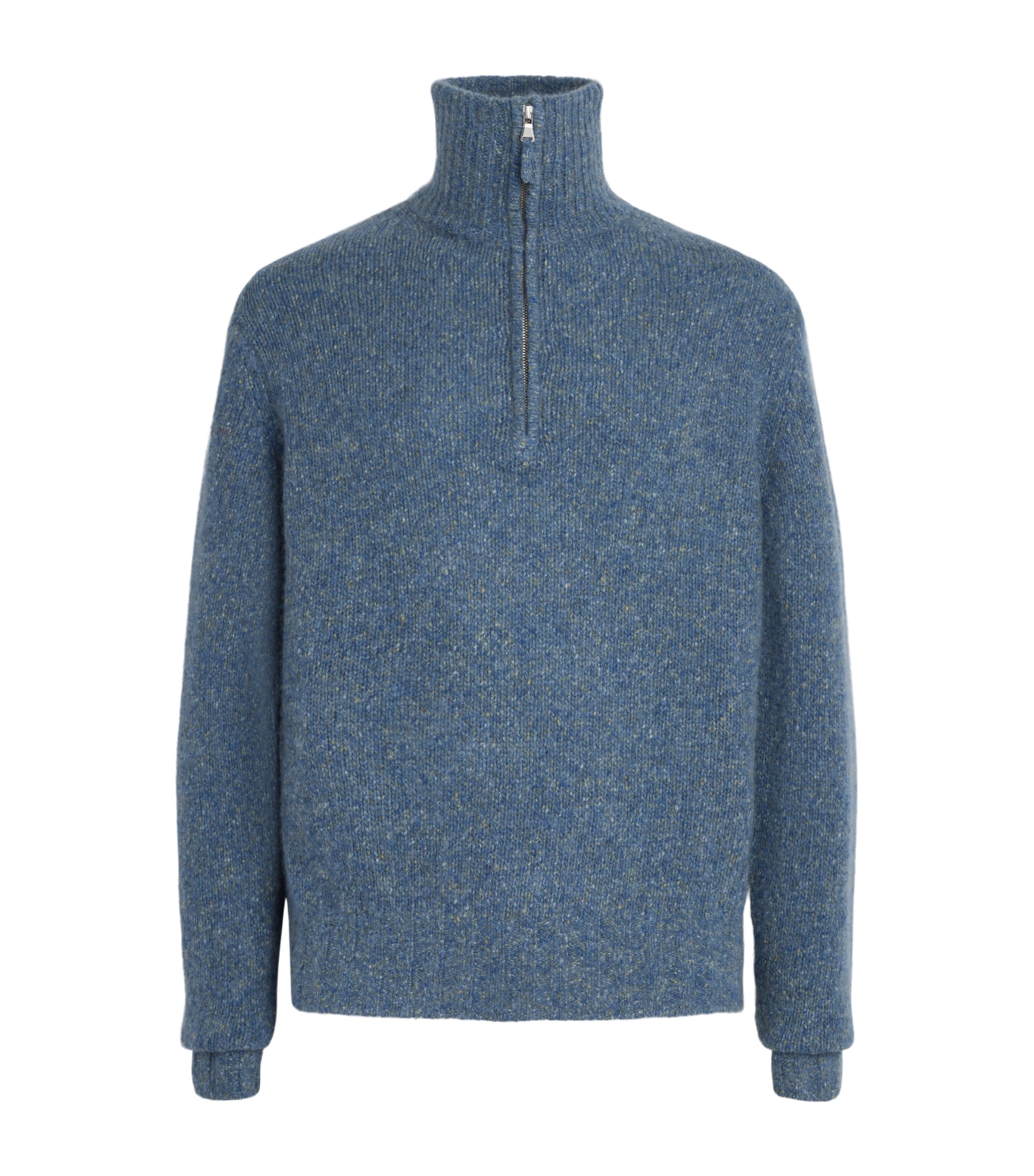 Allude Mens Cashmere Quarter-Zip Sweater Image 1