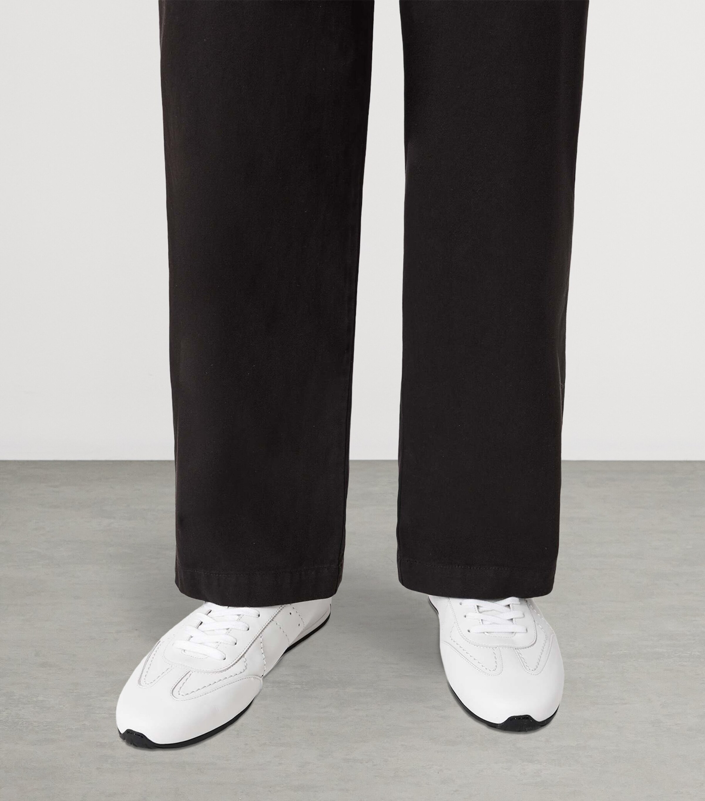 AllSaints Leather Liam Sneakers Triple White Image 2