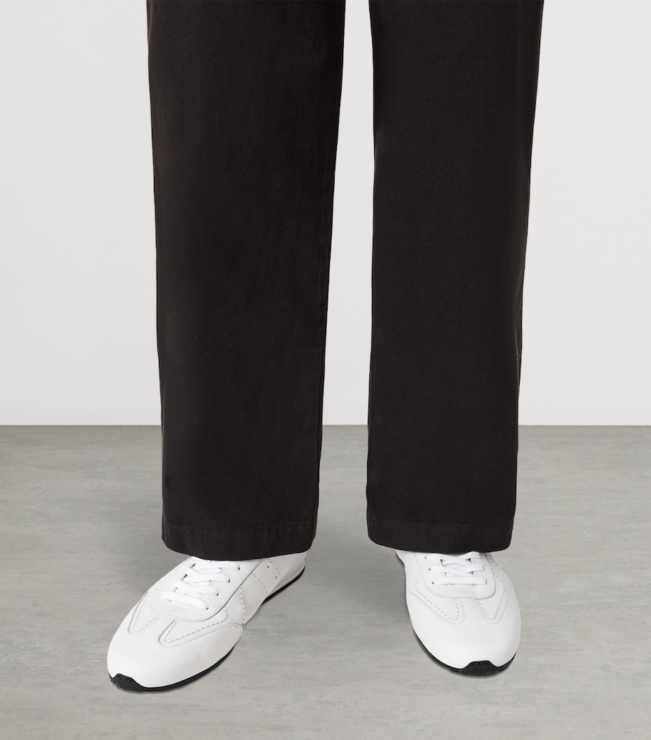 AllSaints Leather Liam Sneakers Triple White Image 2