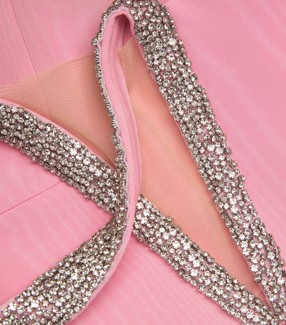 Crystal-Trim Amaro Midi Dress PINK Image 5