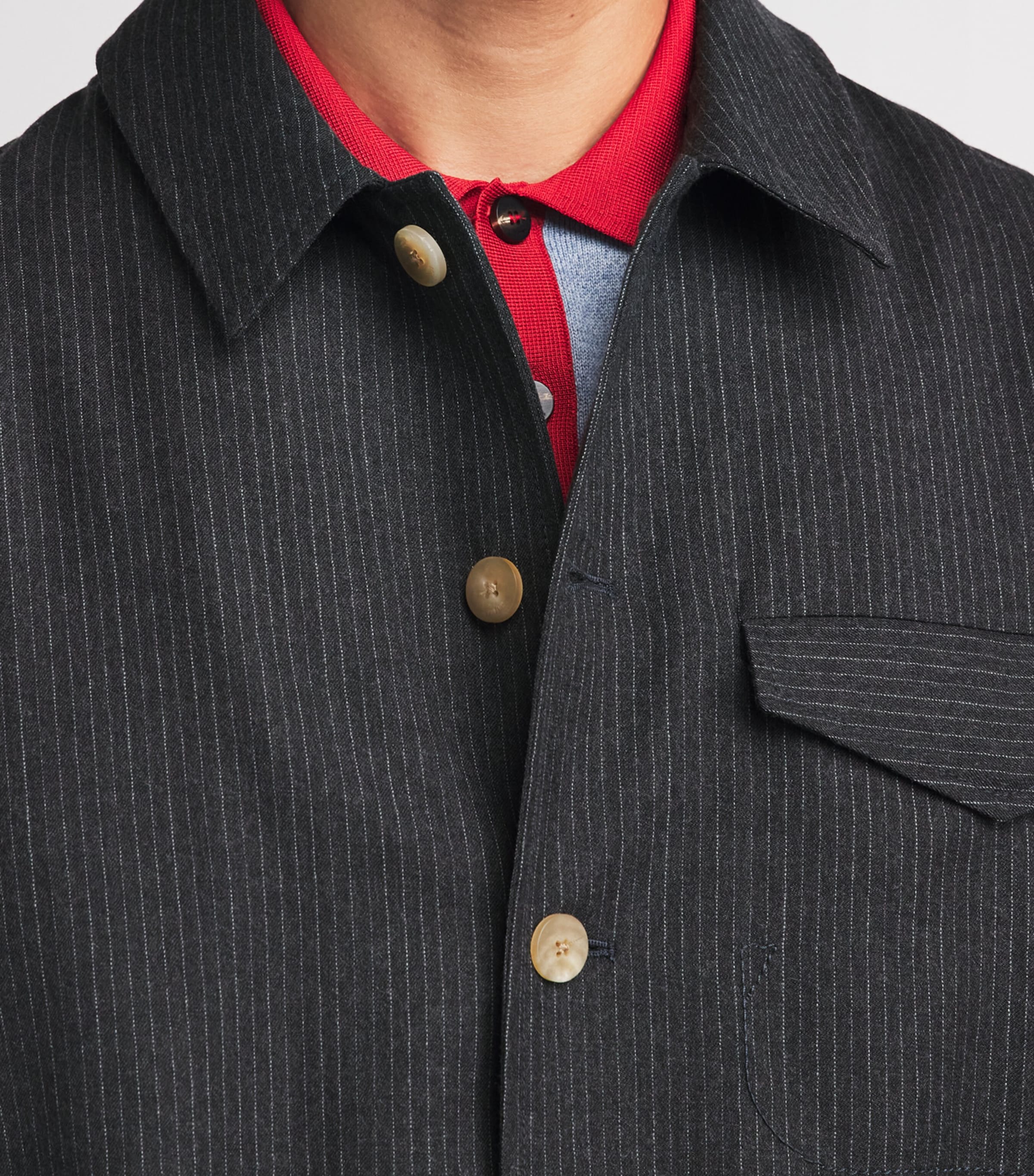 Jacquemus Mens Wool Cubano Overshirt Dark Grey Image 3