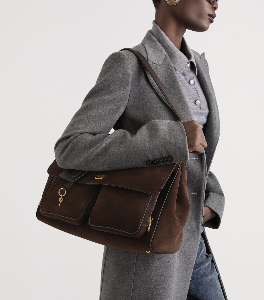 Dolce&Gabbana Suede My Sicily Top-Handle Bag Dark Brown/d Image 2