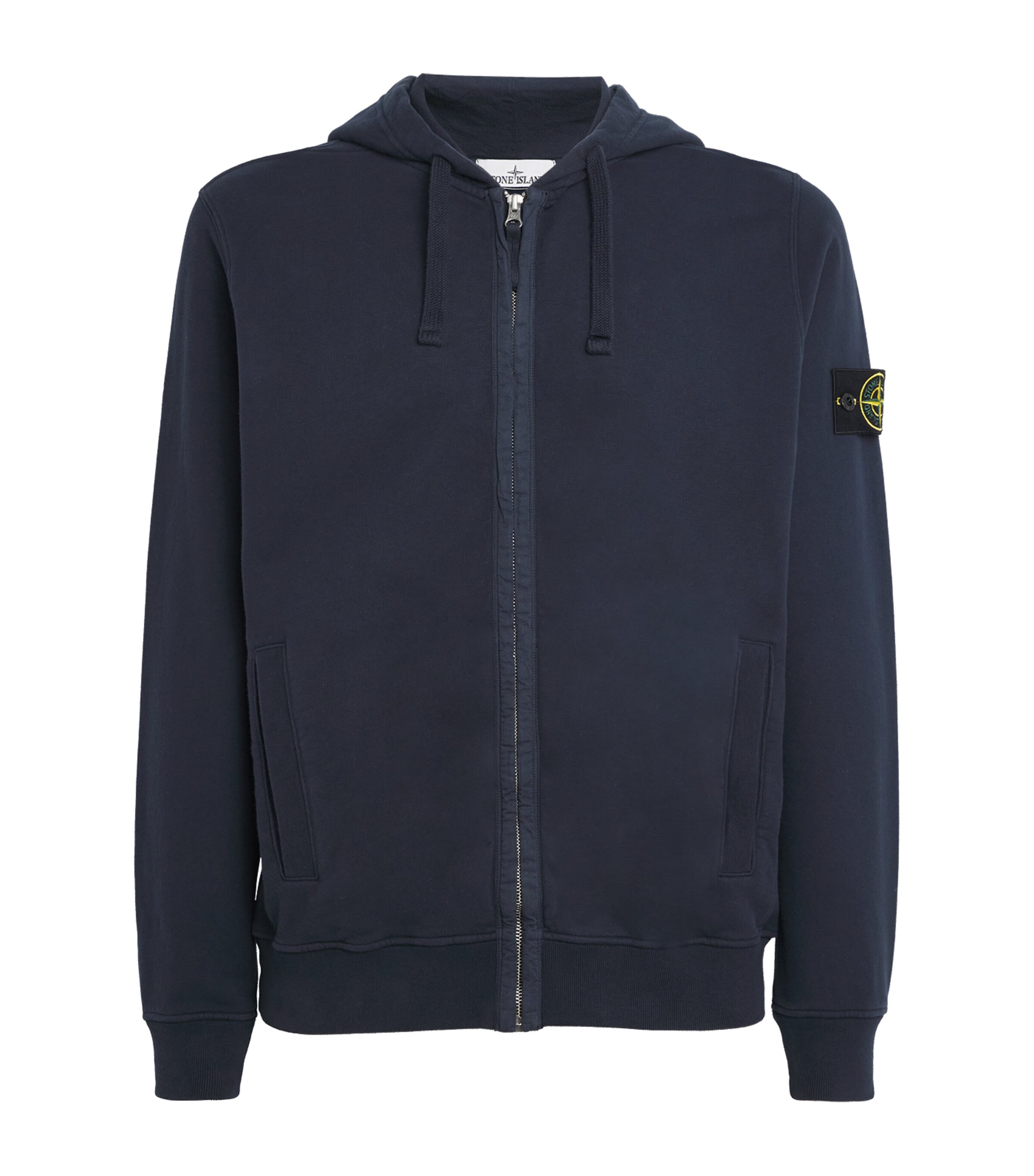 Stone Island Cotton Compass Logo Zip-Up Hoodie | Men Clothing | Sweatshirts & Hoodies | Designers | Stone Island