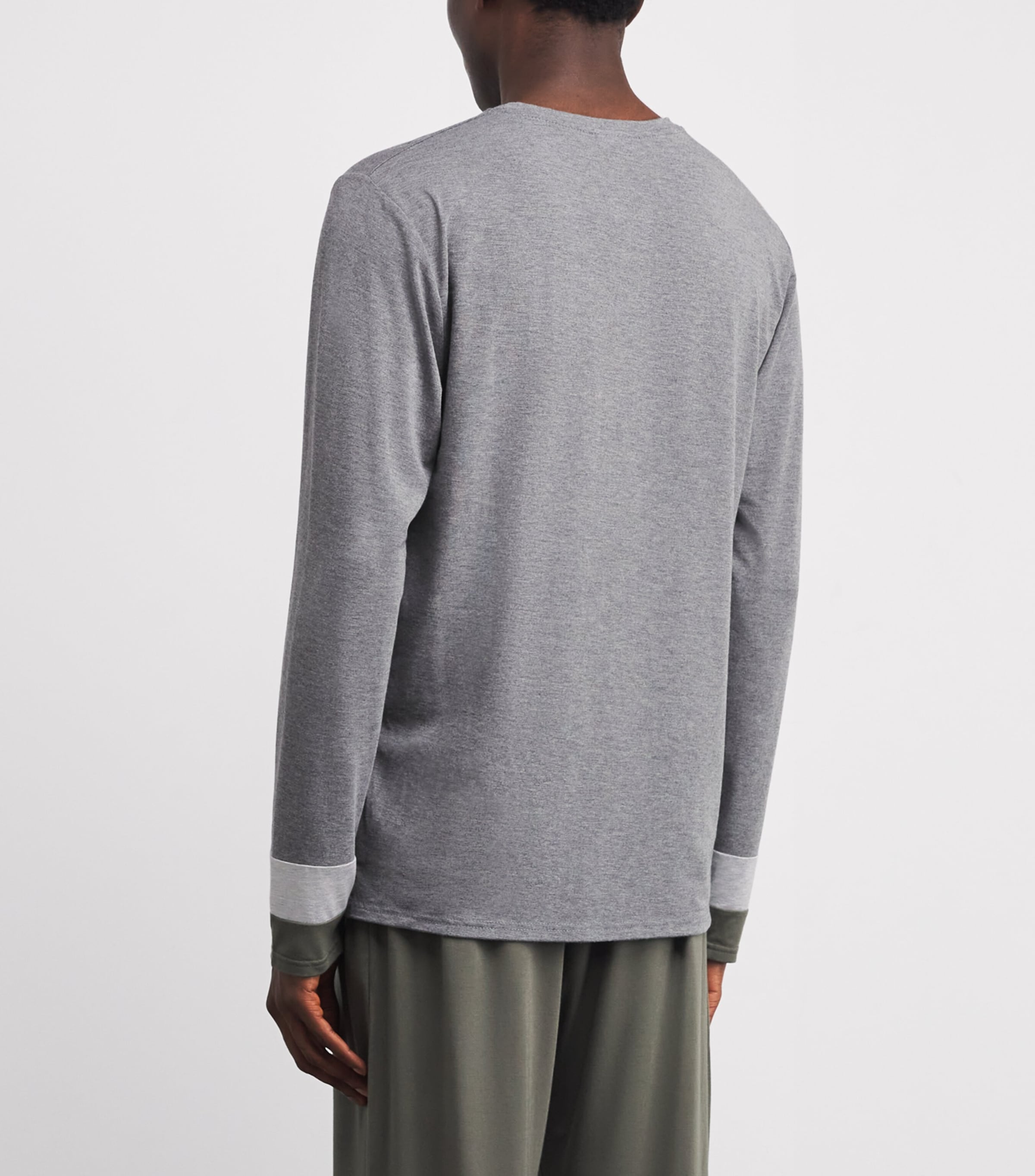 Duo-Panel Long-Sleeve T-Shirt MGREY/LGREY/CHA GRN Image 4