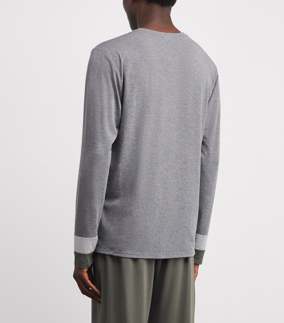 Duo-Panel Long-Sleeve T-Shirt MGREY/LGREY/CHA GRN Image 4