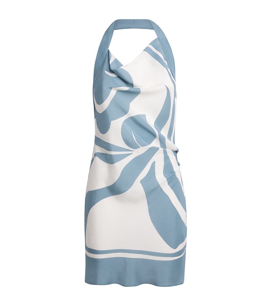 SIR. Womens Silk Halterneck Lilou Mini Dress Liora Blue Image 1