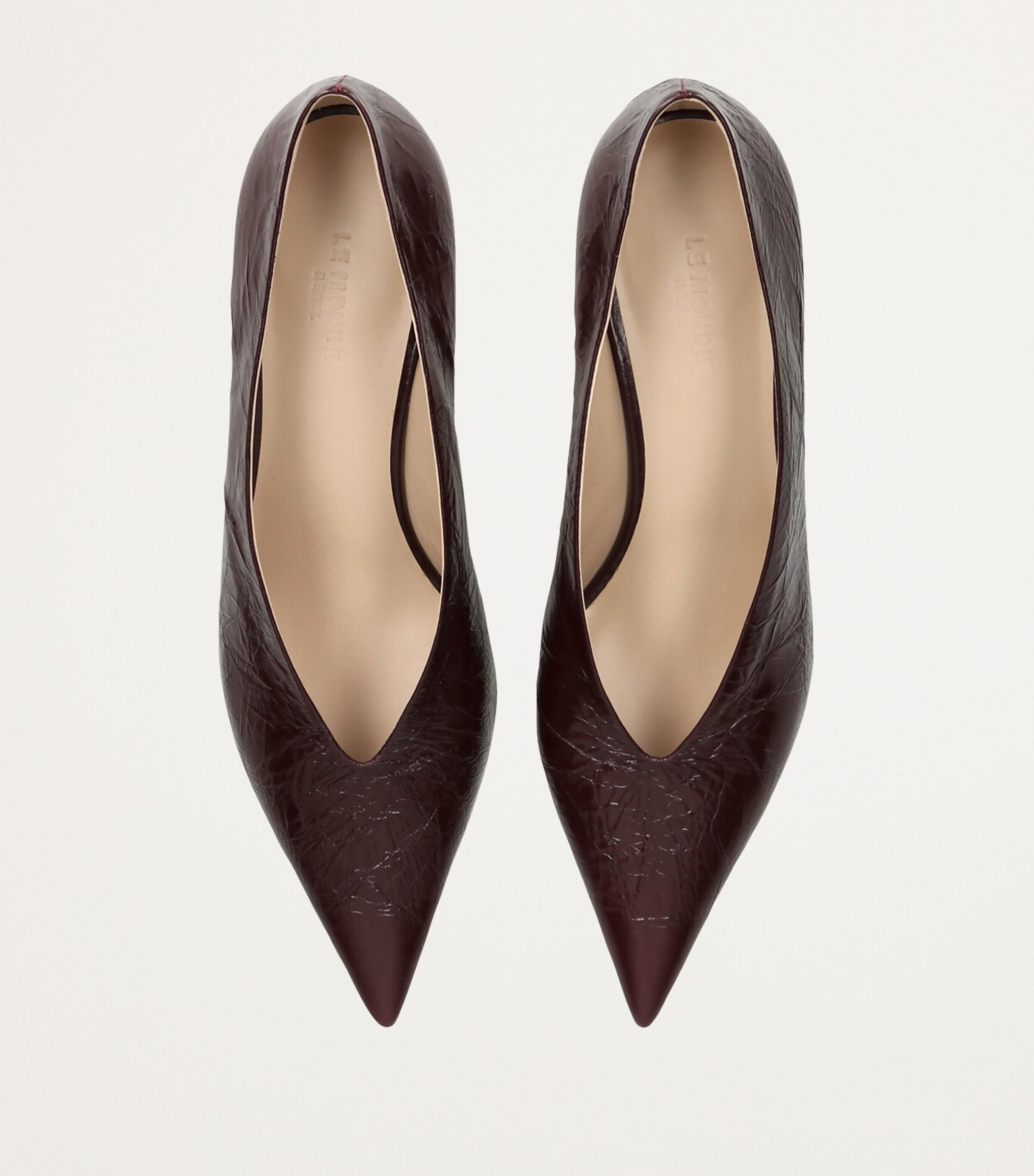 Le Monde Beryl Leather Babouche Kitten Heel 35 Wine Image 4