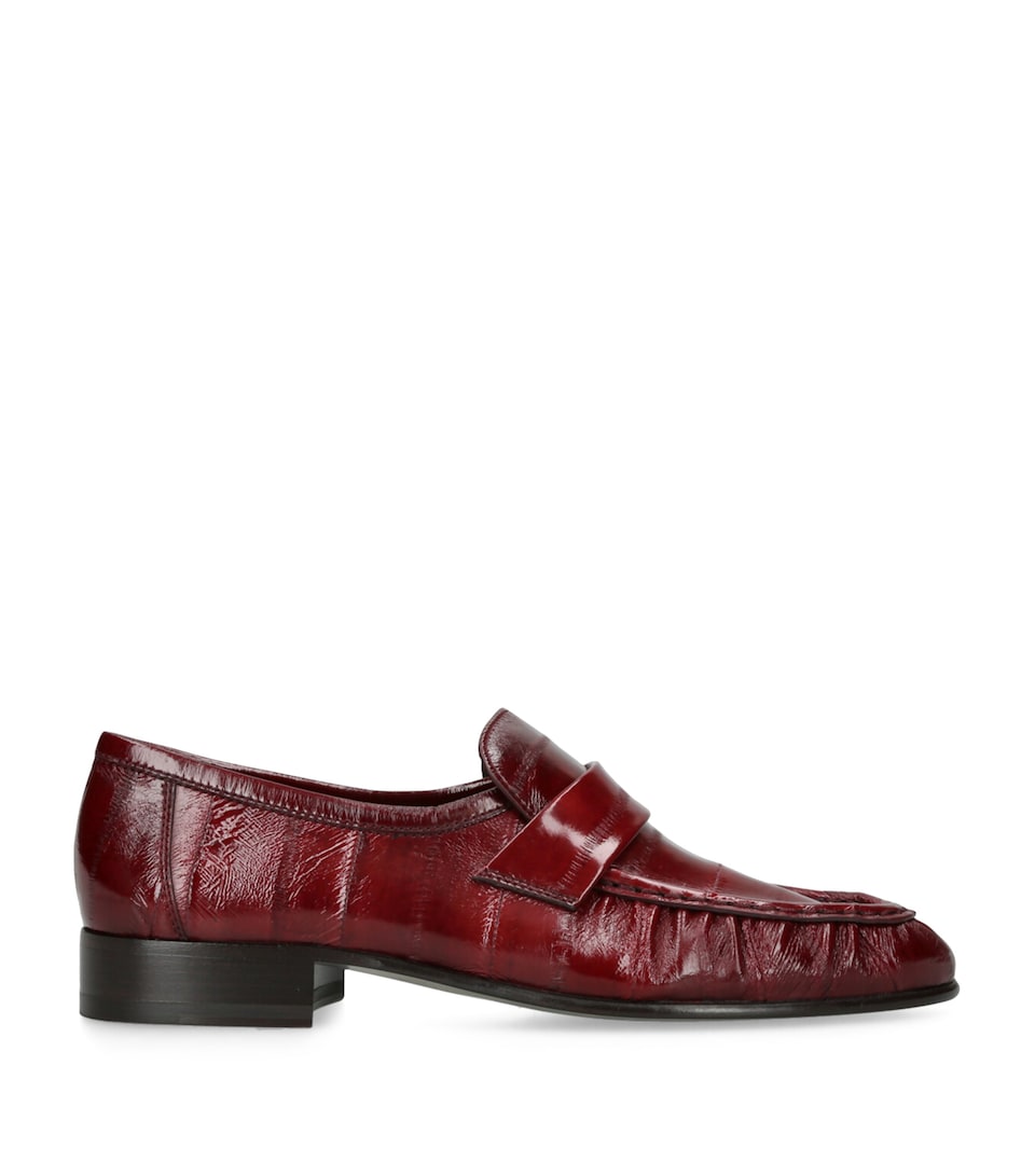 The Row Soft Eel Loafers Red