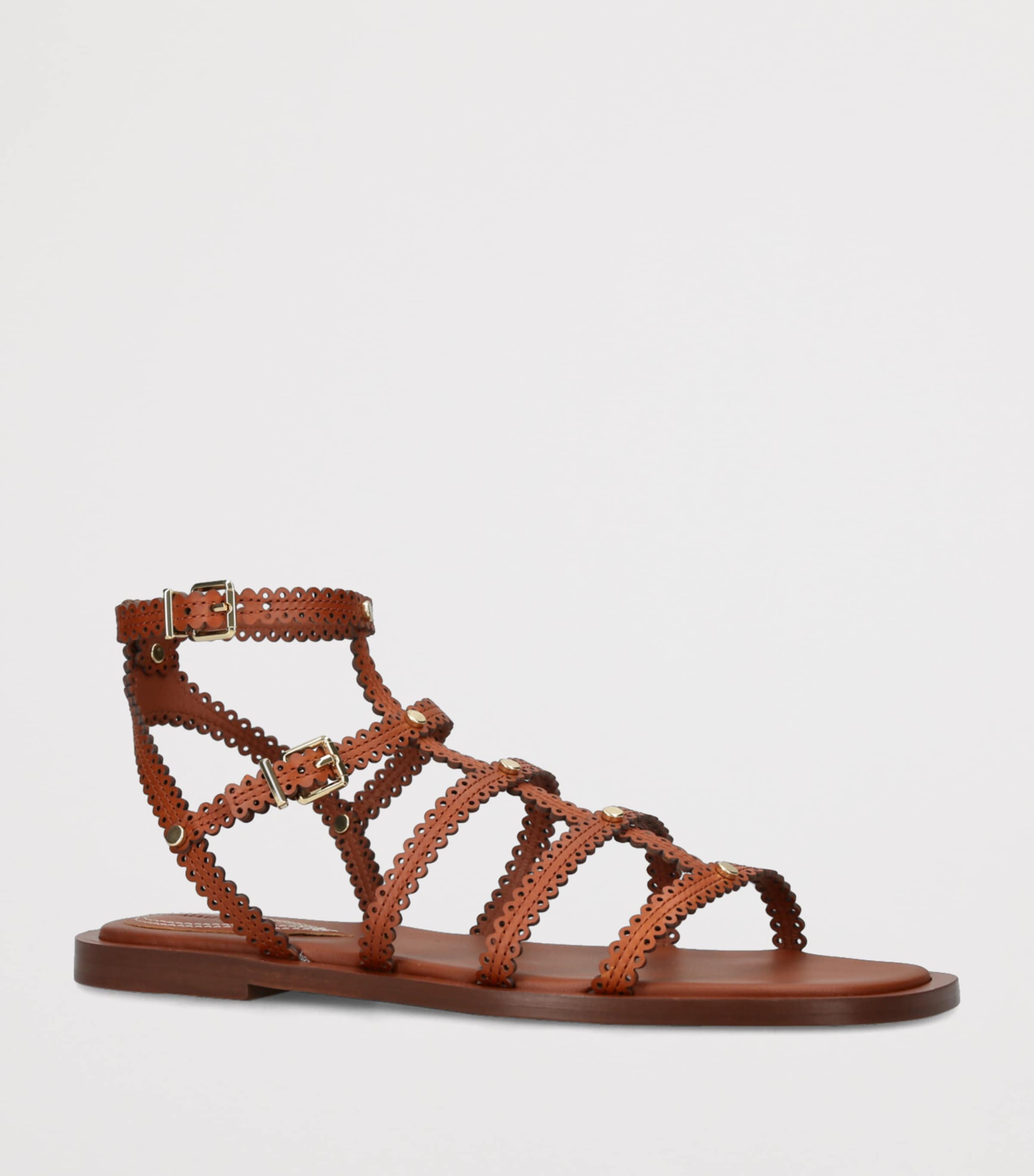 Leather Goldie Sandals BROWN Image 3