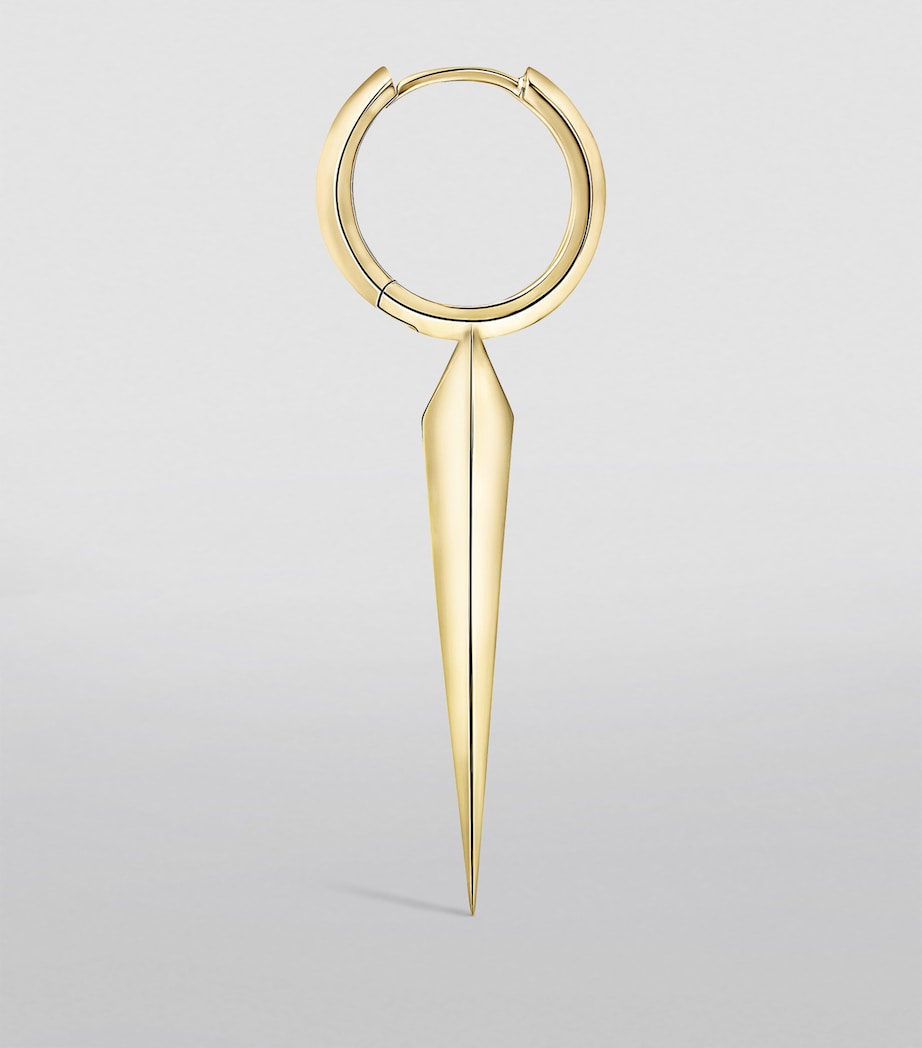 Yellow Gold Faceted Grand Spike Hoop Earring (9.5mm) YELLOW GOLD Image 2