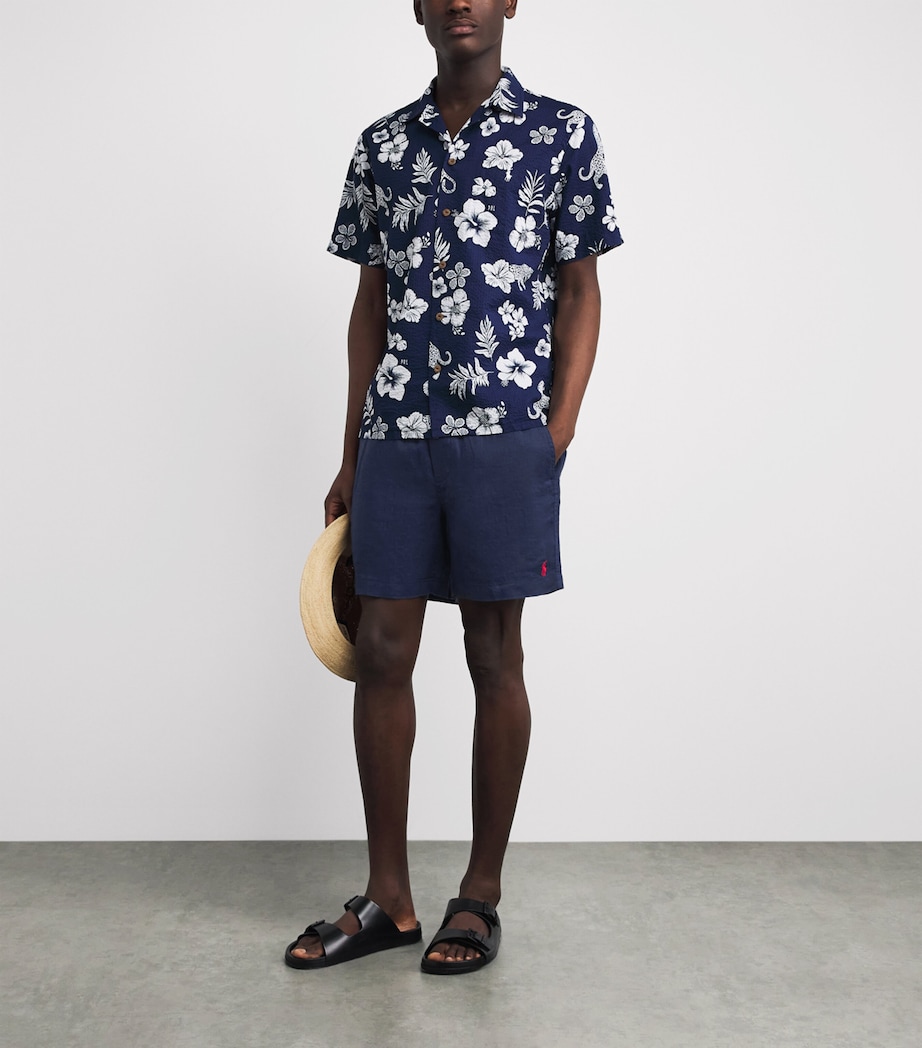 Polo Ralph Lauren Mens Linen Prepster Shorts Newport Navy Image 2