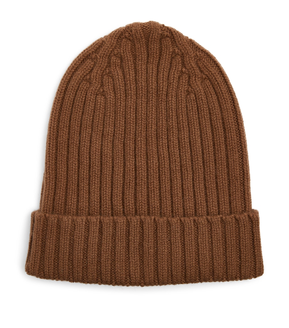 Wool Ribbed Beanie 040 - WALNUT Image 1