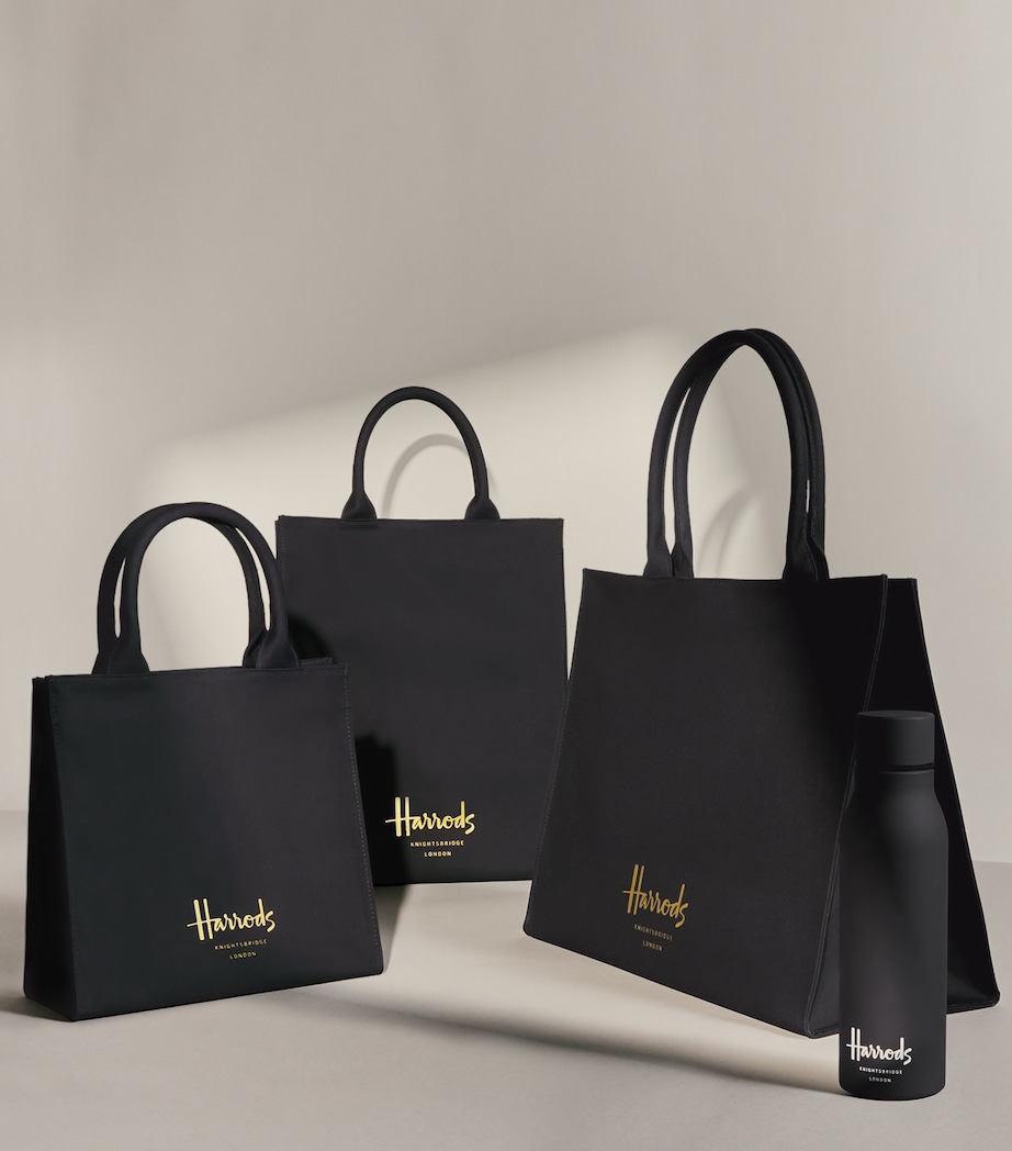 Large Cotton Logo Tote Bag BLACK Image 6