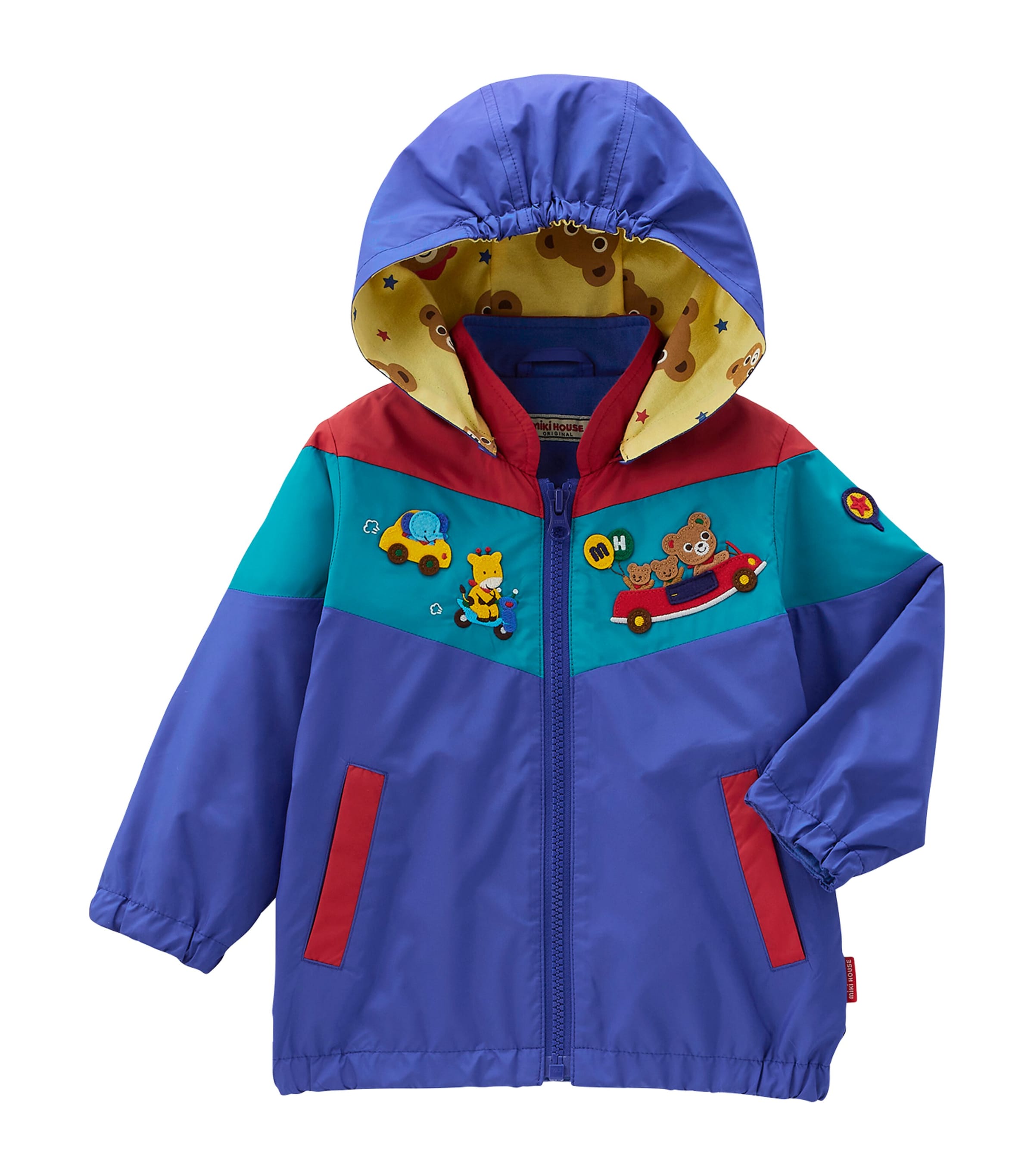 Miki House Kids' Panelled Windbreaker In Blue