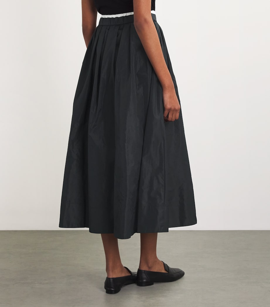 Pleated Midi Skirt BLACK Image 4