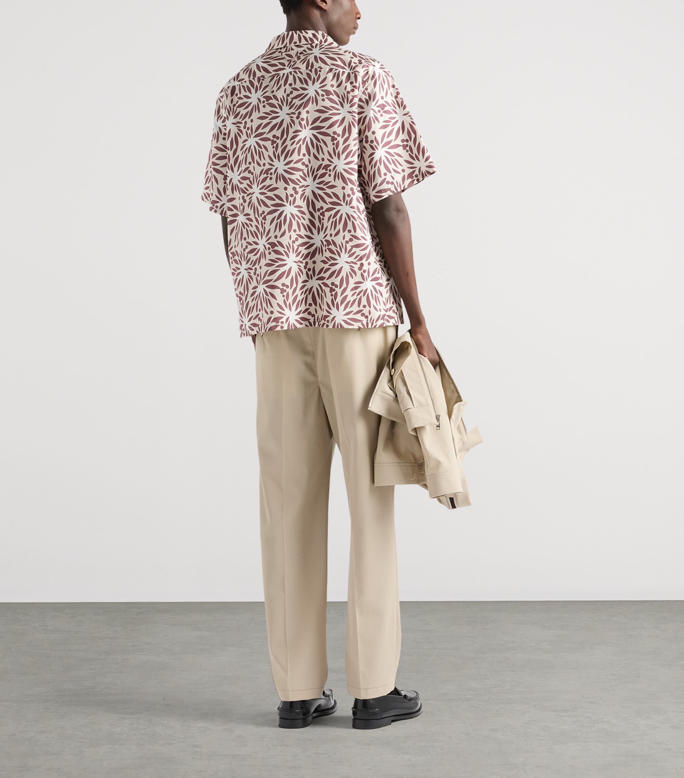 Prada Mens Cotton-Silk Short-Sleeve Bowling Shirt Image 5