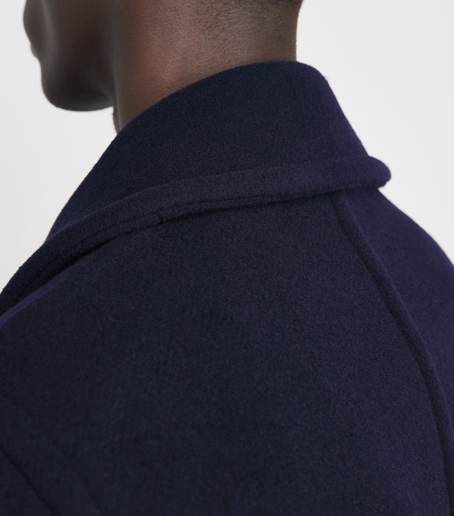 Paul & Shark Mens Wool-Blend Peacoat Blue Image 3