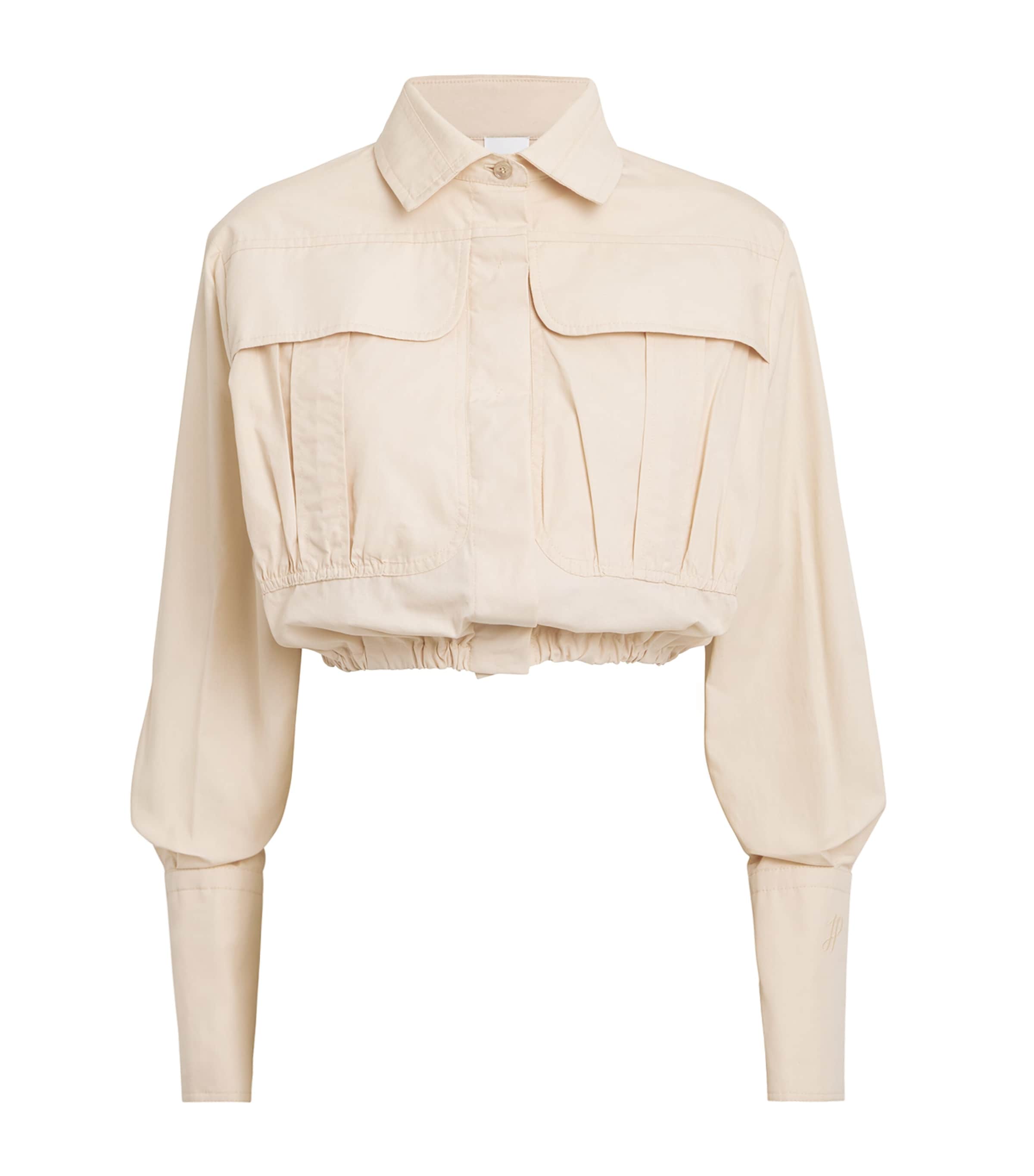 Cotton Cropped Shirt 117B TAPIOCA Image 1