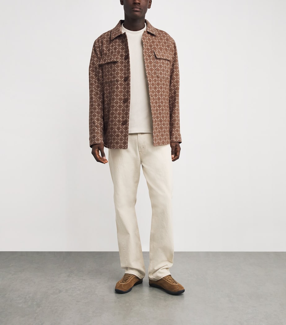 Virgin Wool-Blend Check Overshirt CAMEL Image 2