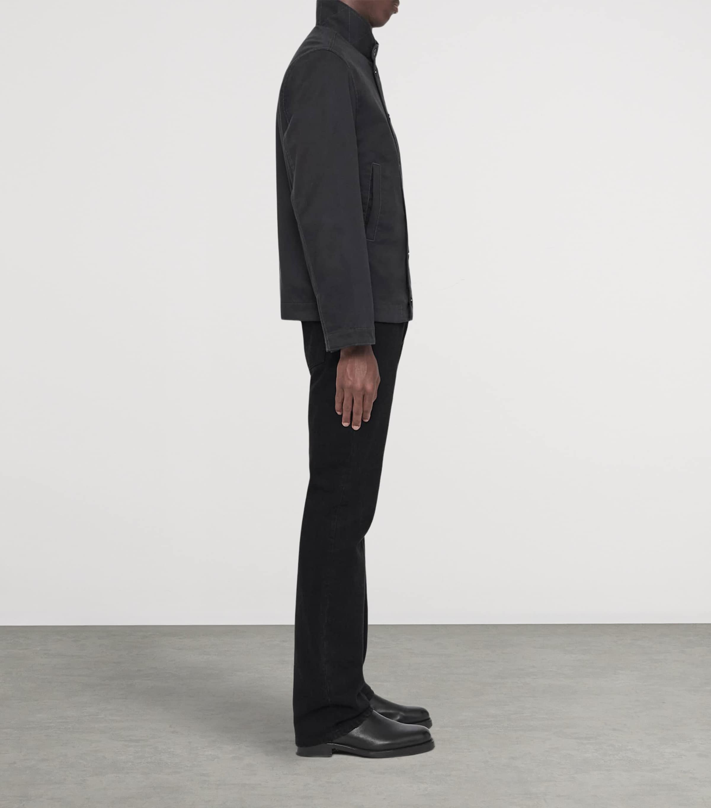 AllSaints Mens Enfield Bomber Jacket Washed Black Image 6