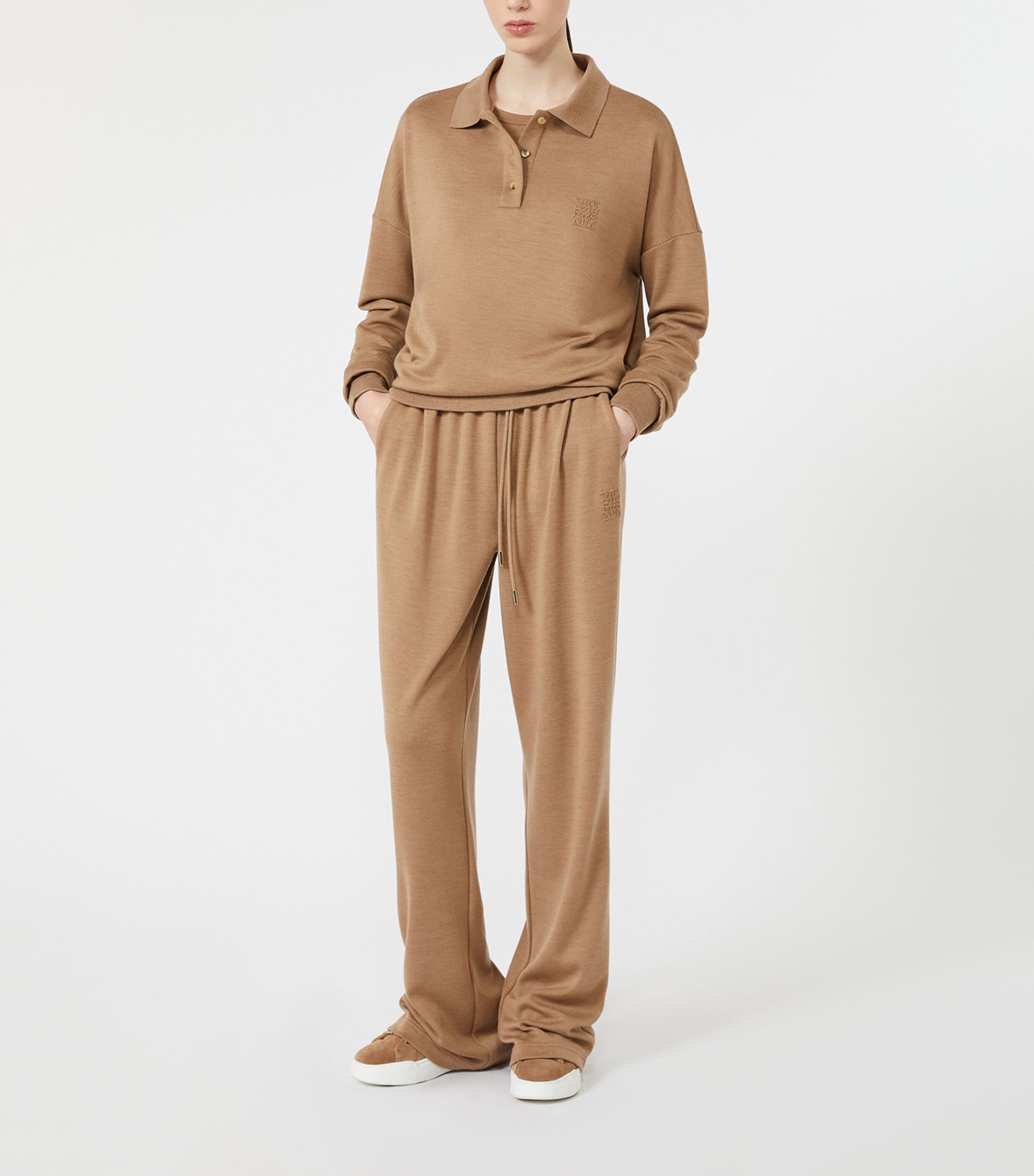 Max Mara Womens Stretch-Virgin Wool Sweater Camel Image 2