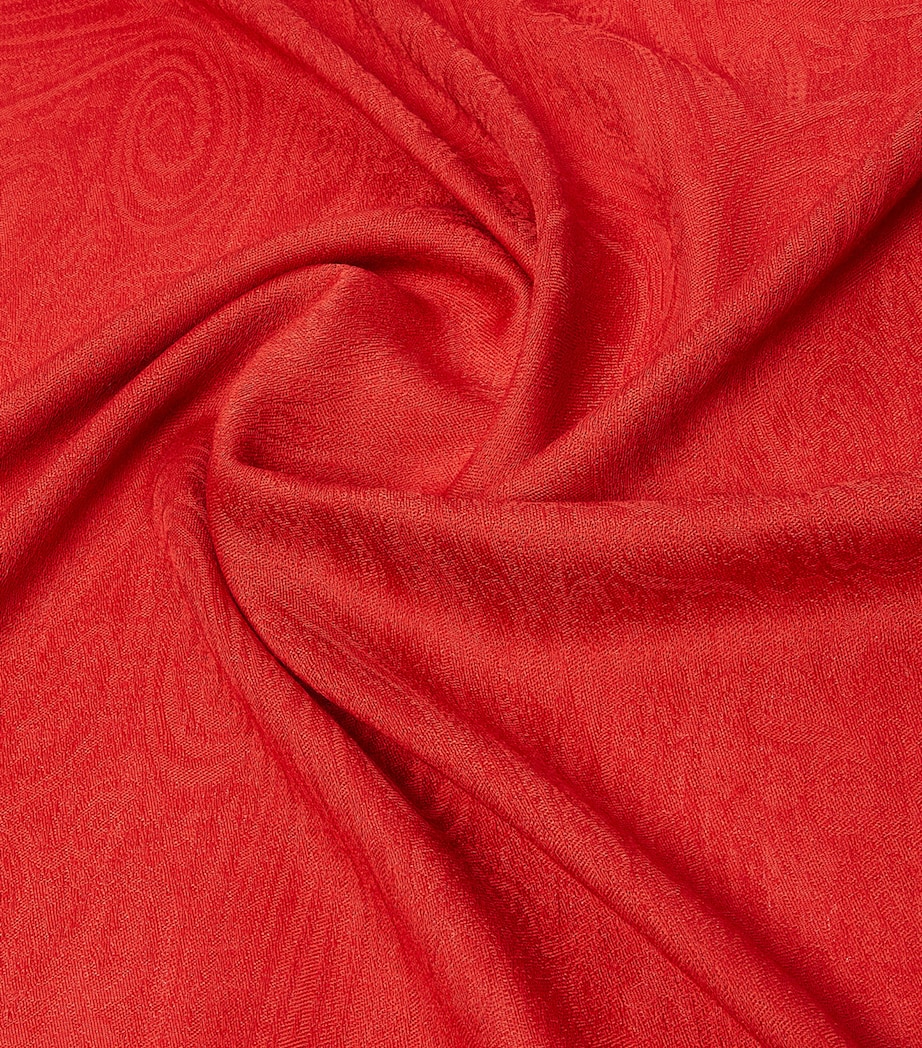 Wool-Silk Scarf RED Image 3