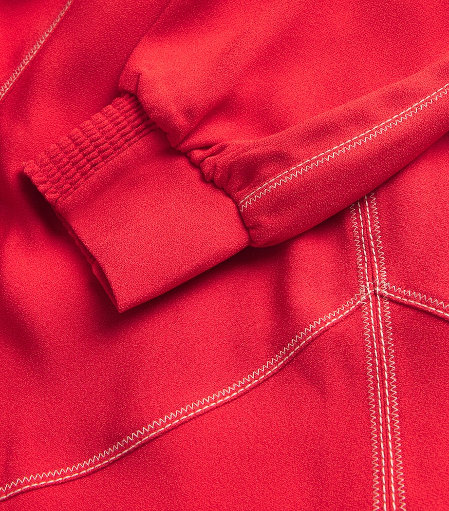 Contrast-Stitch Panelled Maxi Dress TRUE SCARLET RED Image 5