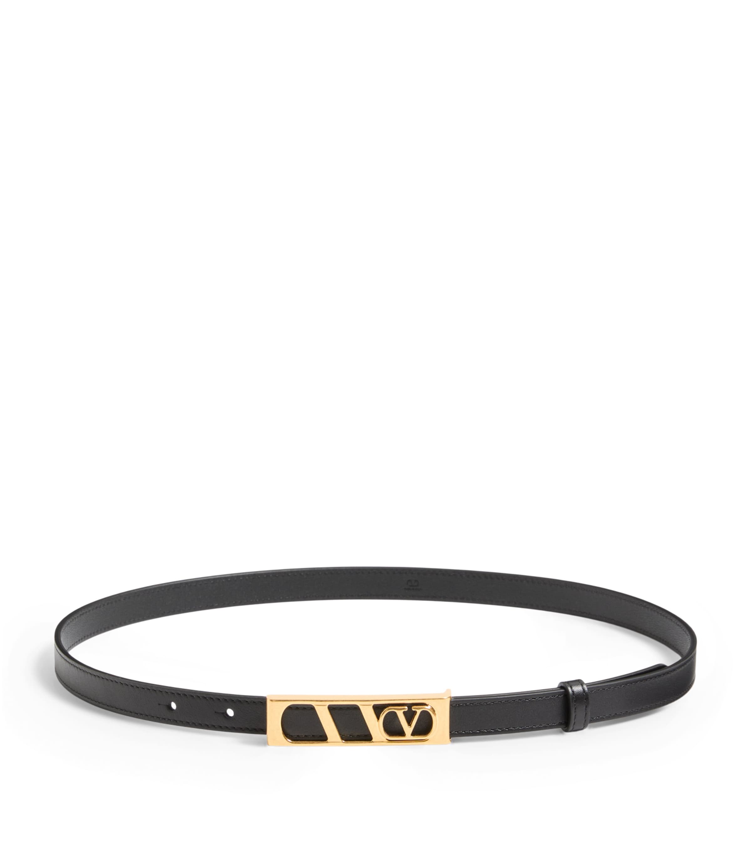 Valentino Leather Vlogo Signature Belt In Black