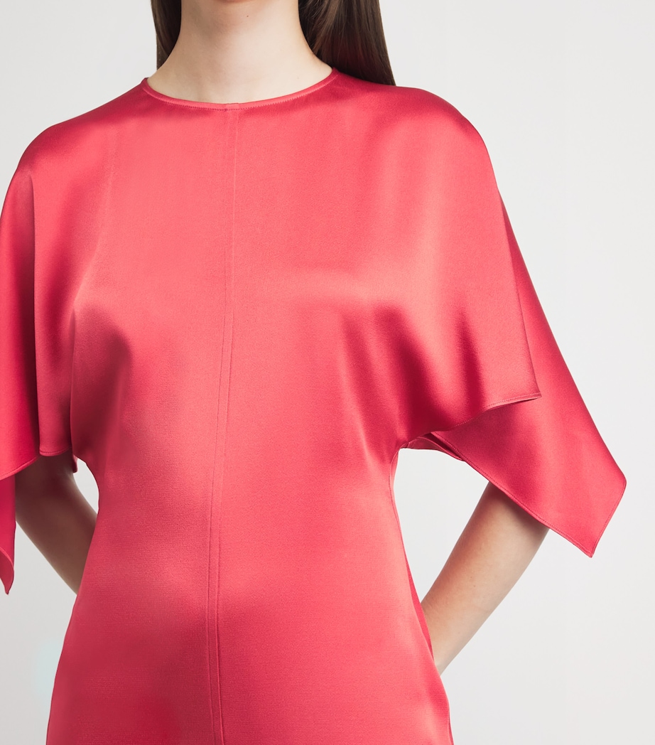 Stella McCartney Womens Satin Maxi Dress Tomato Image 3