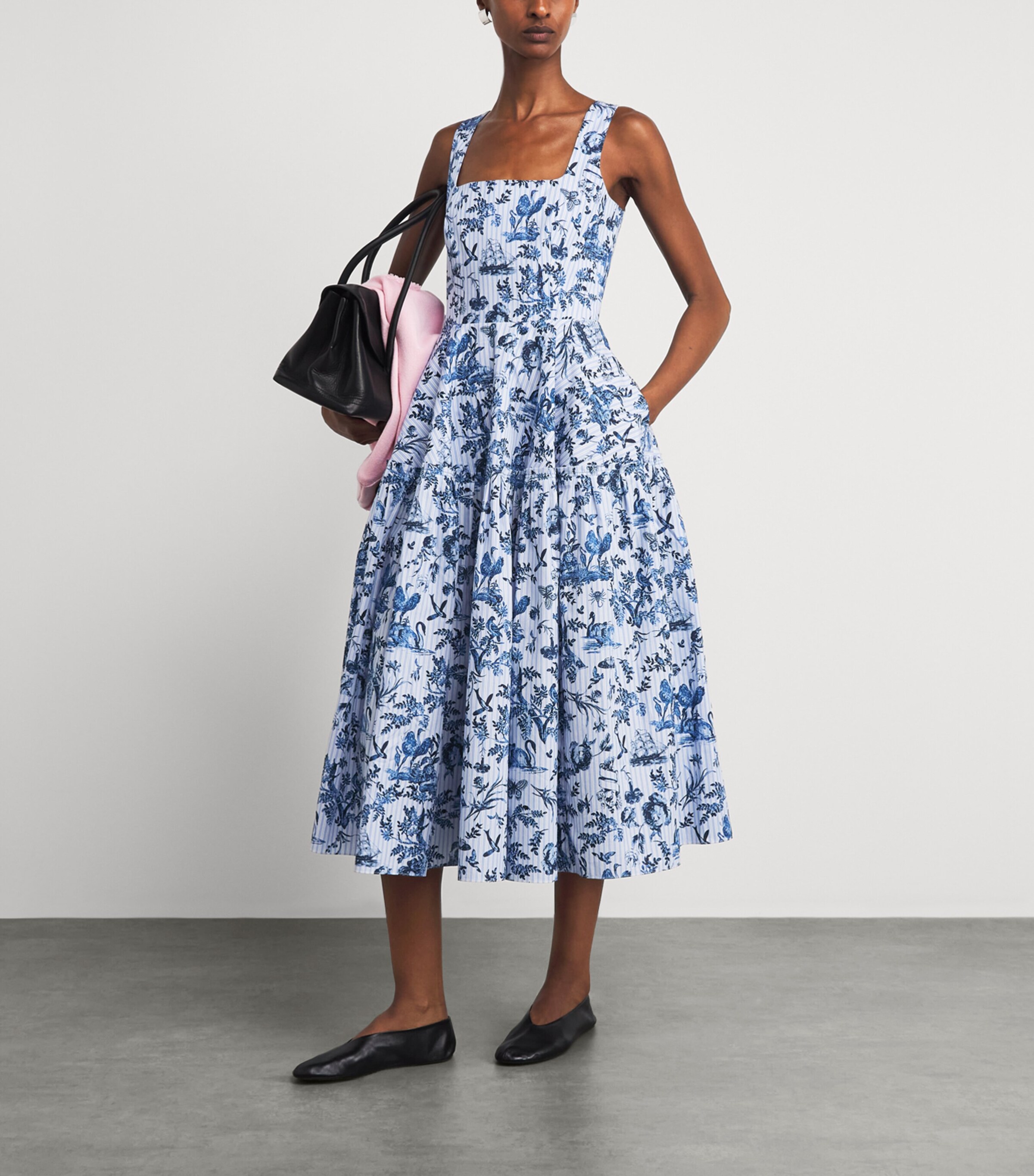 erdem blue and white dress Cotton Poplin Stripe Midi Accessories:Without Potli features a playful scattering Toddler Dress How to Wear a
