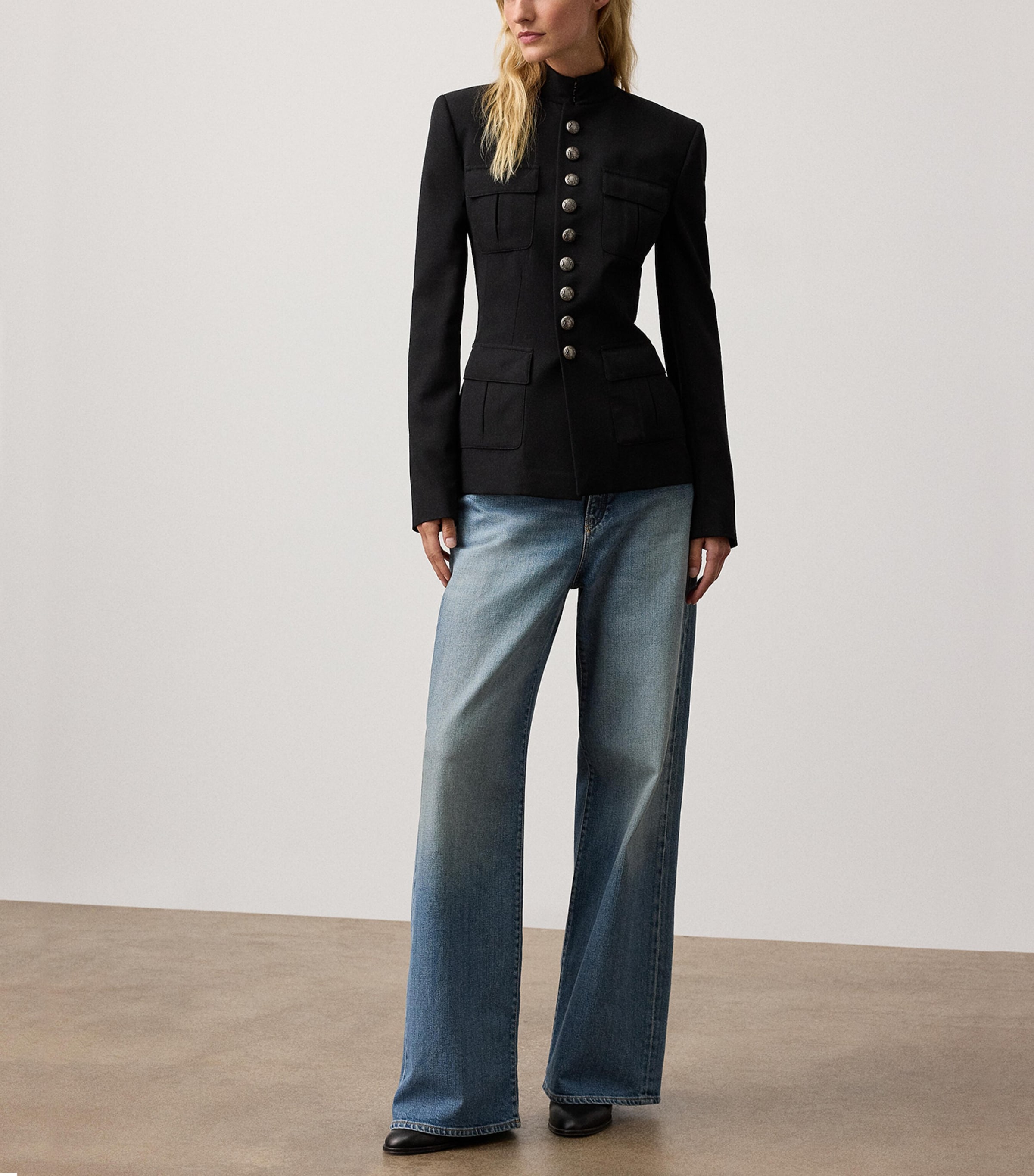 Wool Grain de Poudre Eliza Jacket BLACK Image 2