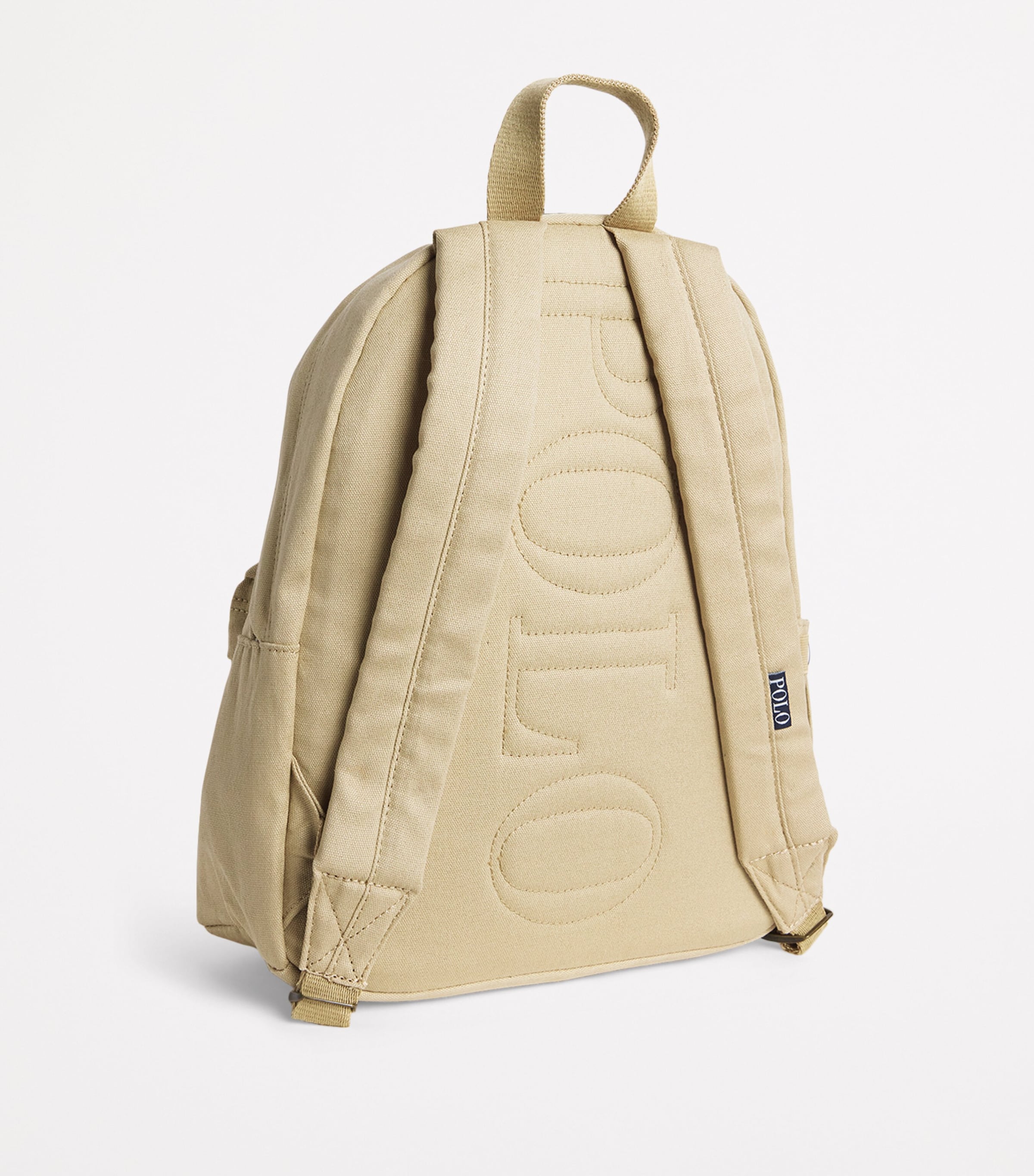Ralph Lauren Kids Cotton Bear Embroidery Backpack Coastal Beige Image 2