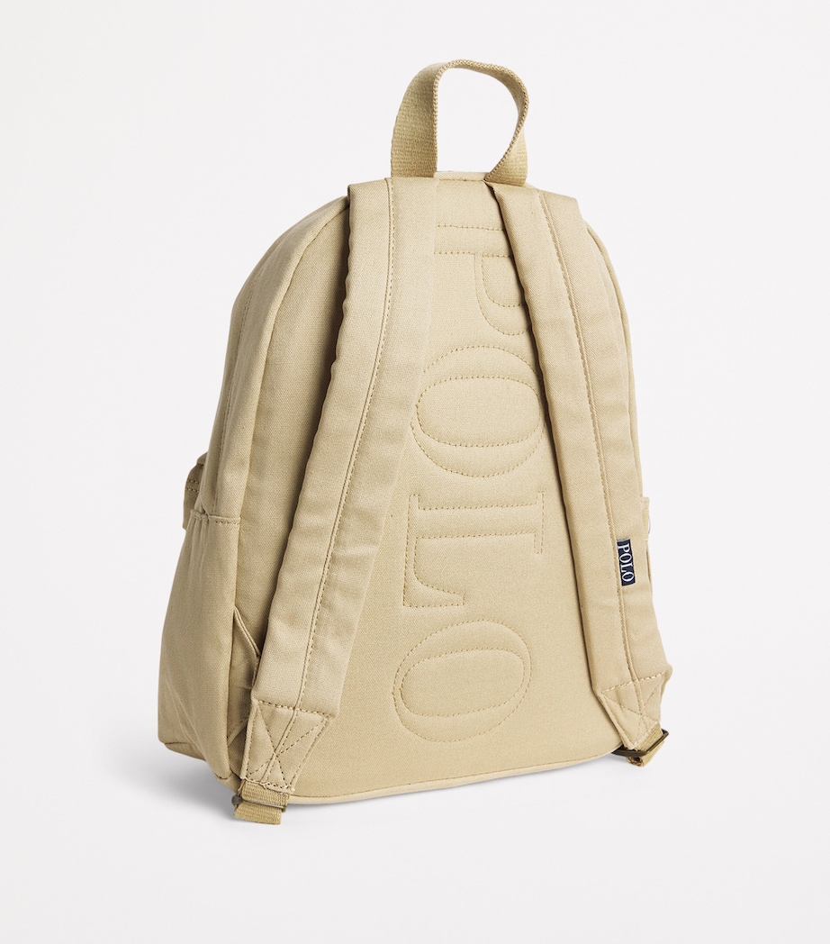 Ralph Lauren Kids Cotton Bear Embroidery Backpack Coastal Beige Image 2