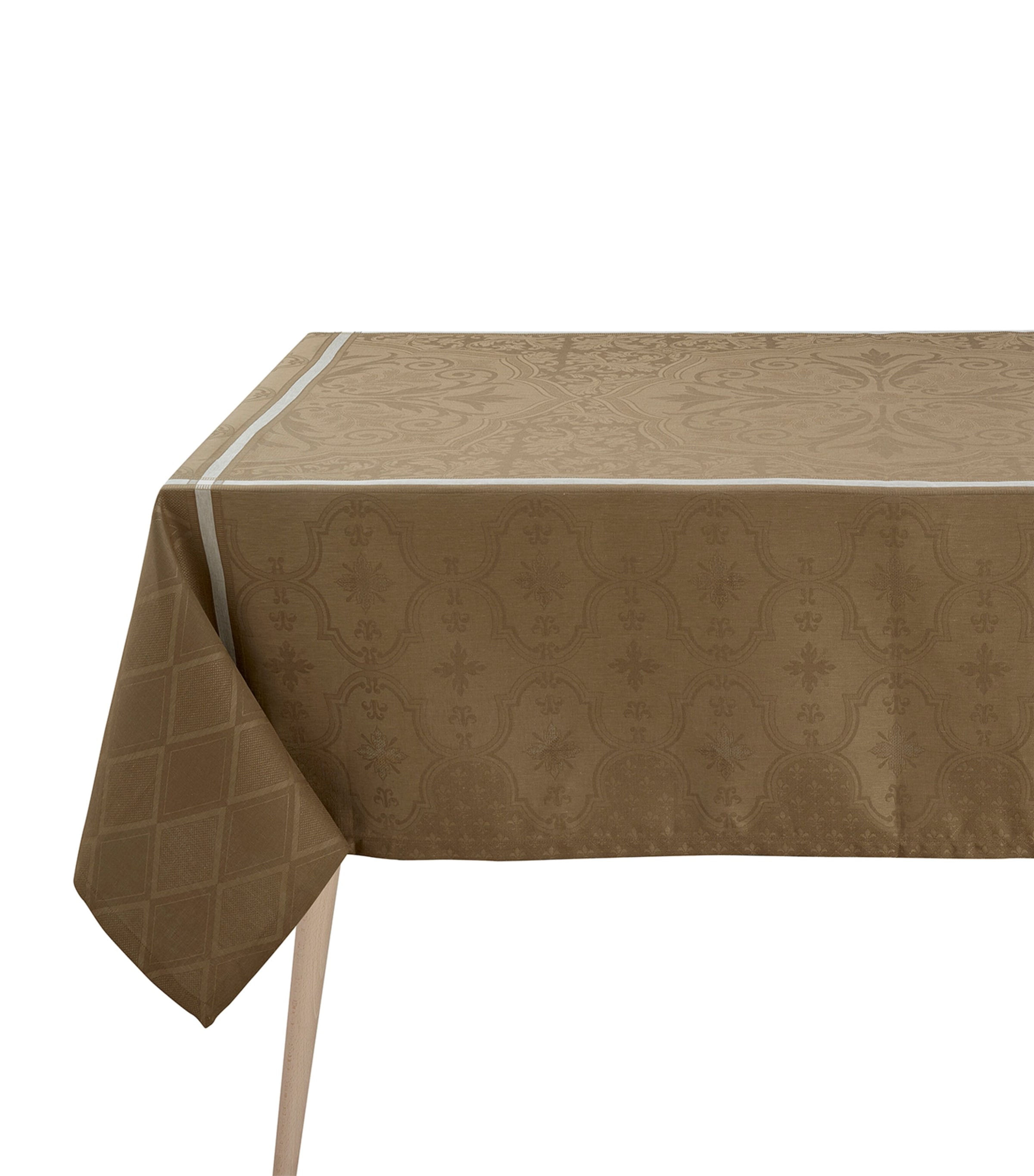 Le Jacquard Français Linen Armoiries Tablecloth In Grey