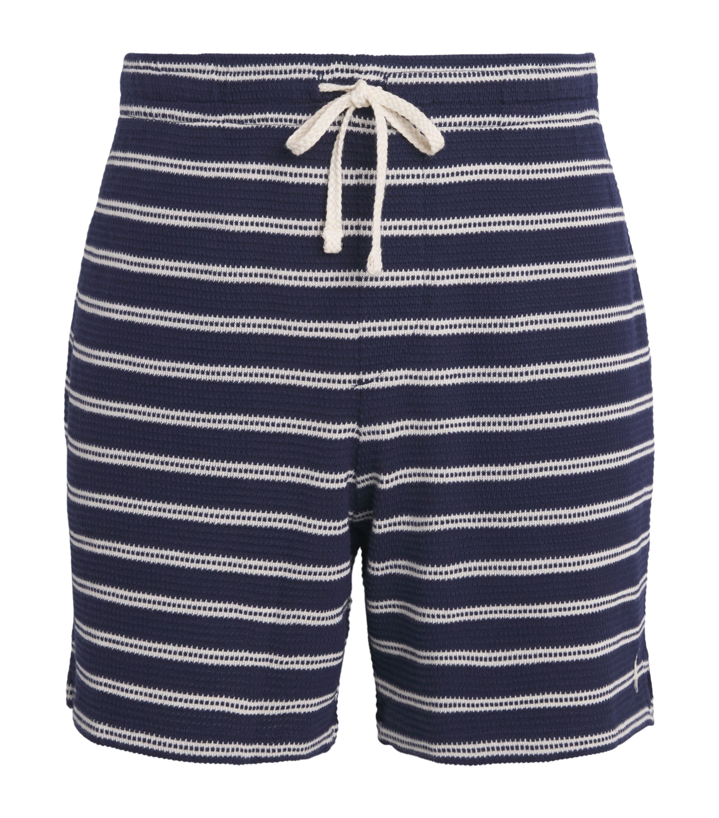 Polo Ralph Lauren Mens Cotton-Blend Pointelle Jersey Shorts Nwprt Nvy/pale Cream Image 1