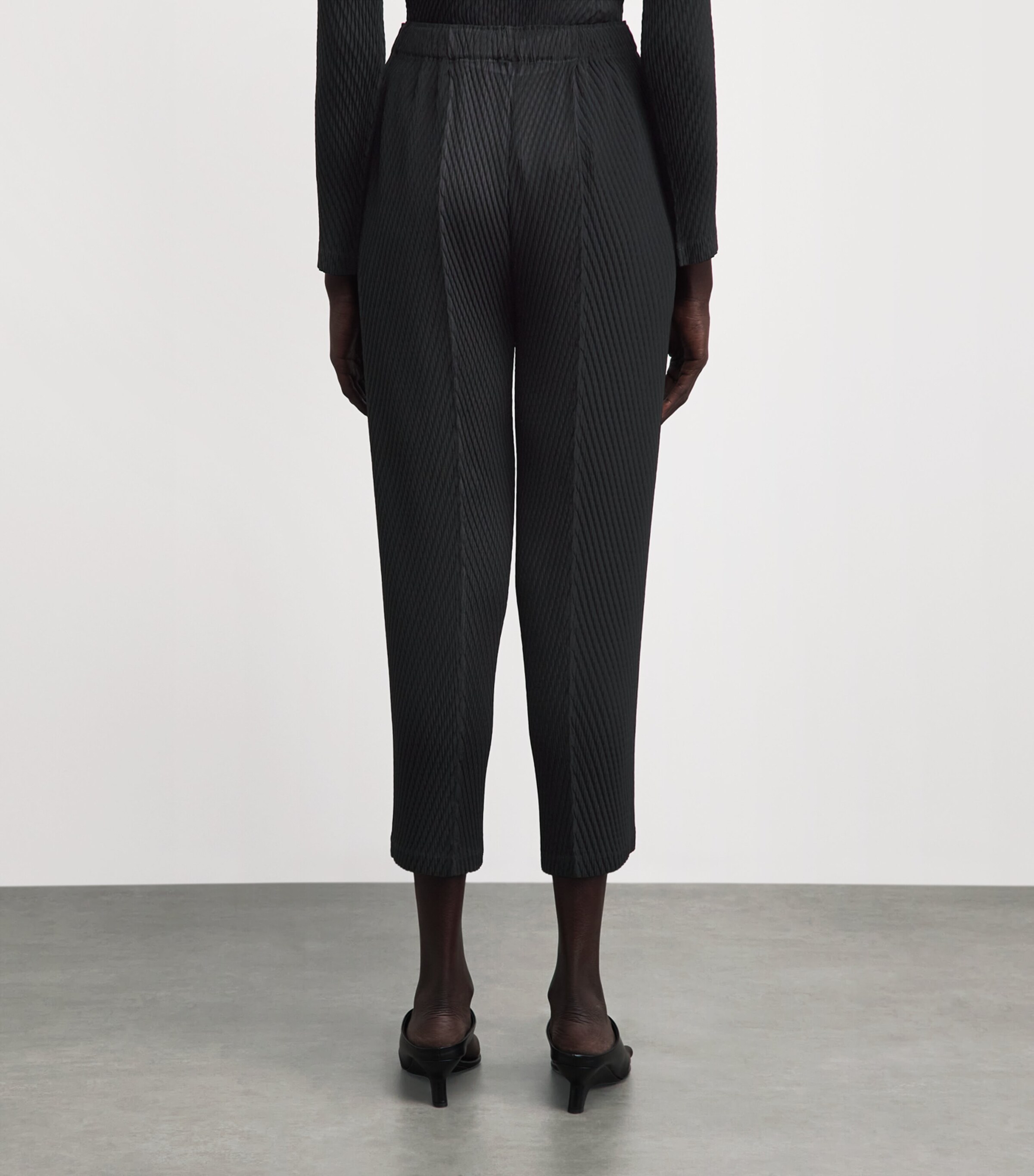 Issey Miyake Black Rhombus Pleats Trousers | Harrods US