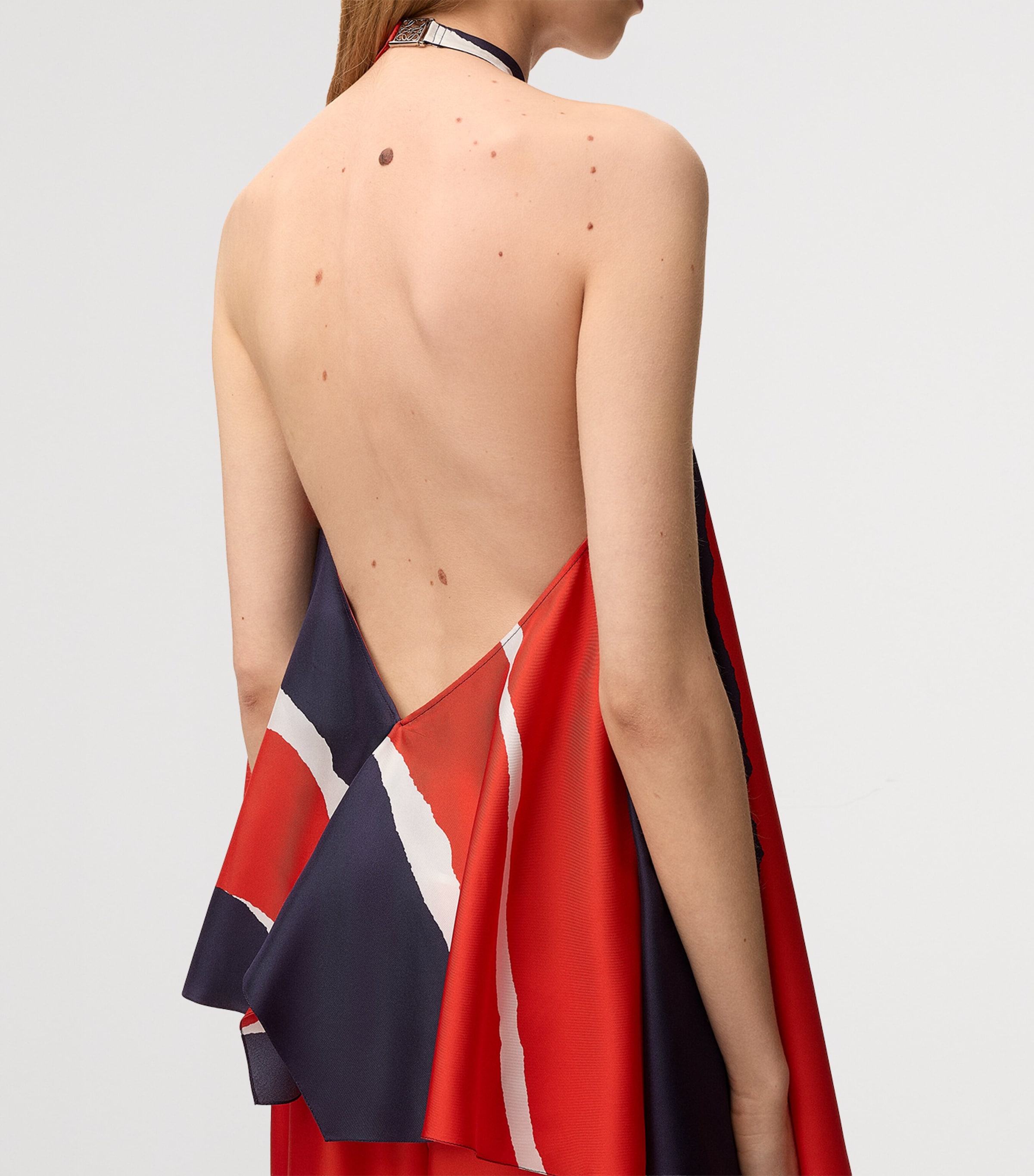 LOEWE Womens Printed Halterneck Top Red/multicolour Image 5