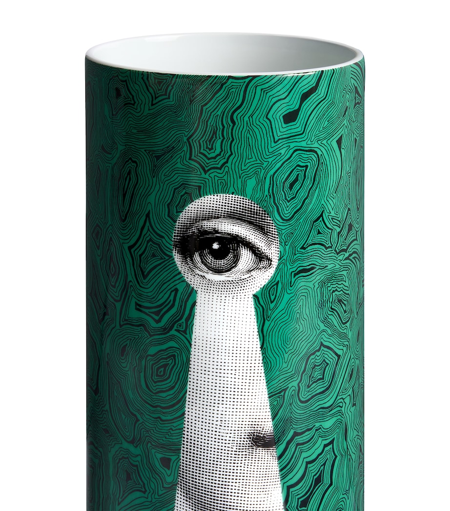 Fornasetti Medium Porcelain Serratura su Malachite Vase (32cm) Image 4