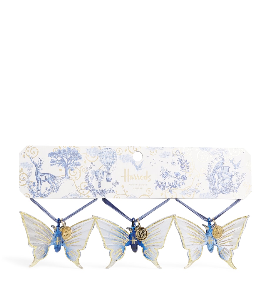 Harrods Butterfly Tree Decoration (Set of 3) Blue Image 1