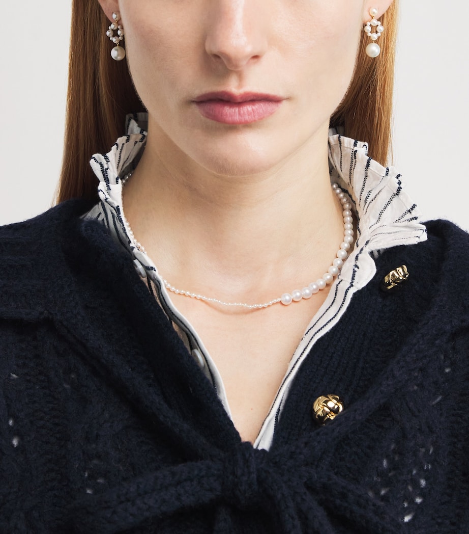 Yellow Gold and Pearl Nebula Drop Earrings YELLOW GOLD Image 5