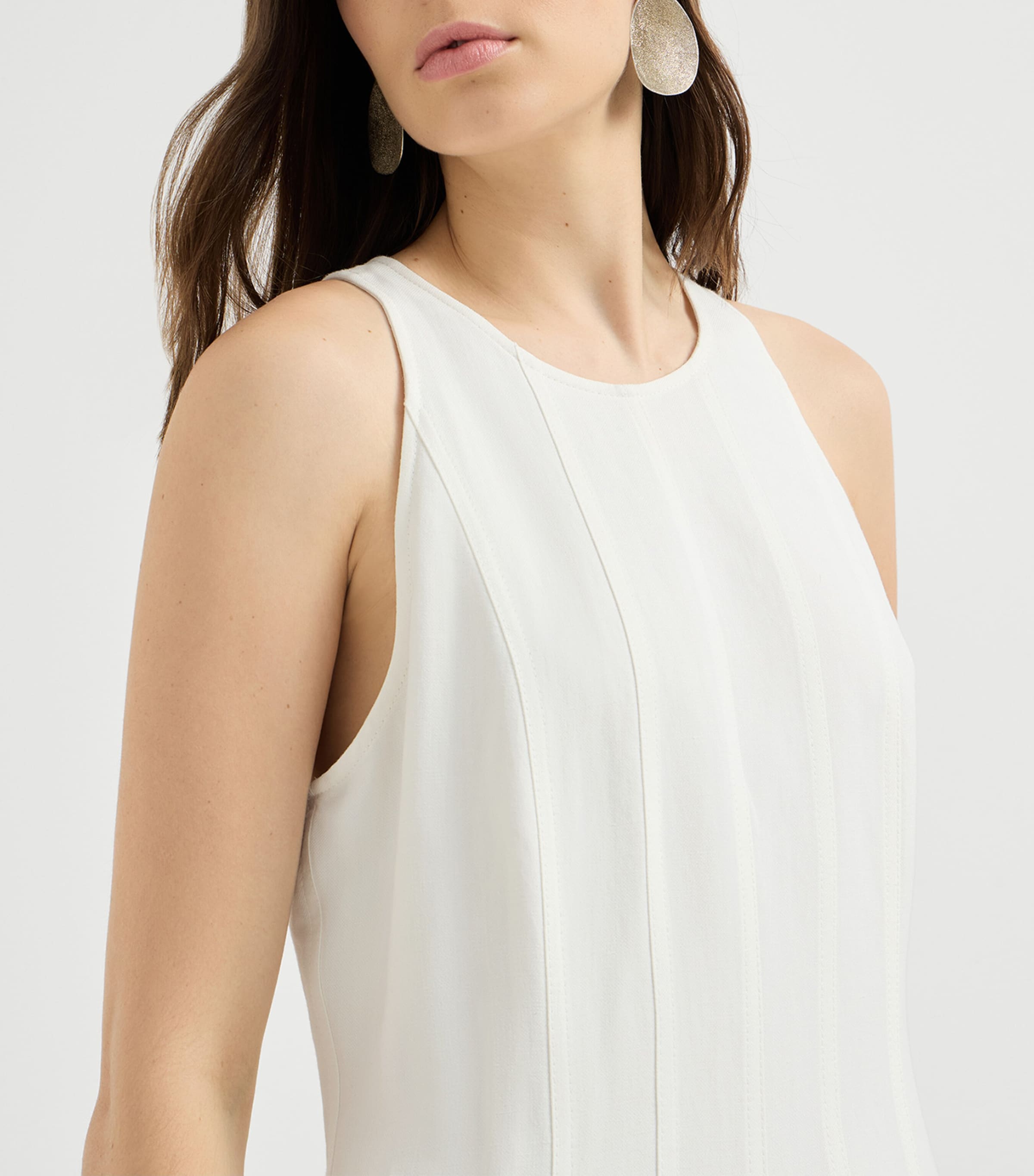 Brunello Cucinelli Womens Twill Maxi Dress Image 6