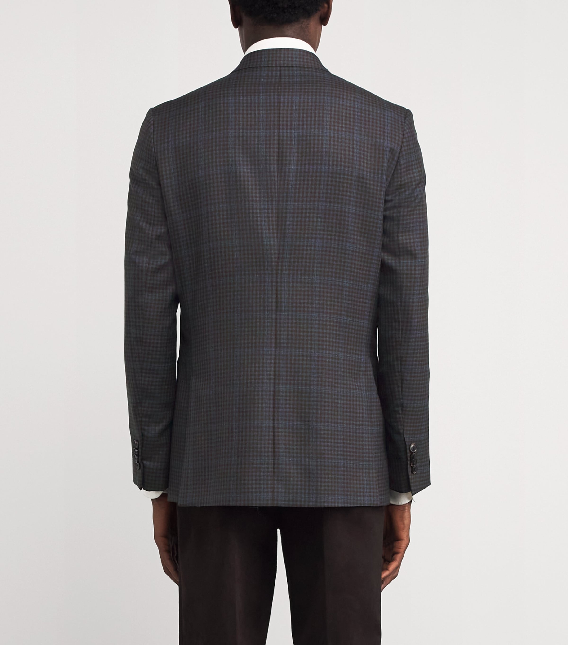 Wool Check Blazer 43_GREYISH BLUE Image 4