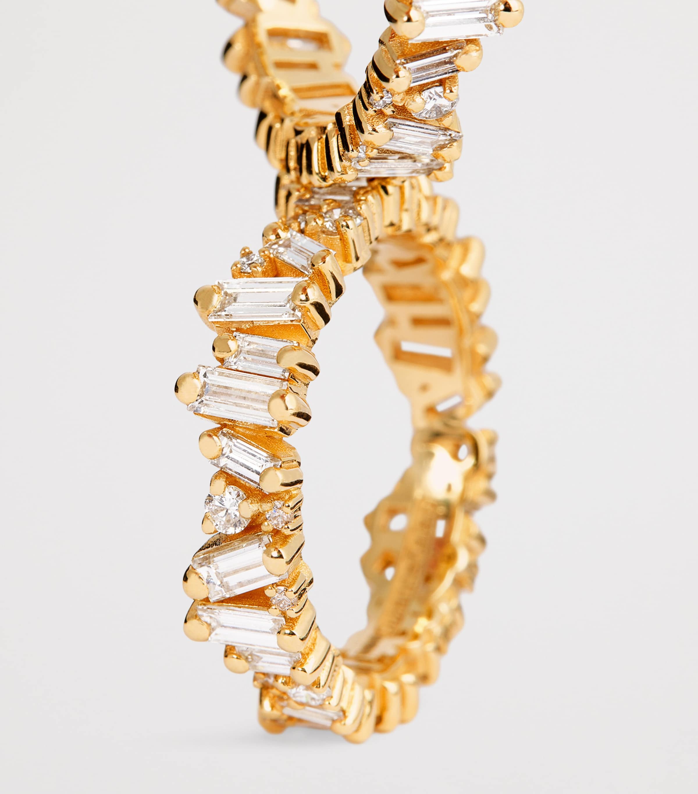 Yellow Gold and Mixed Diamond Tech Ring Jackets (Size 8.5) 18K YG/WD Image 6