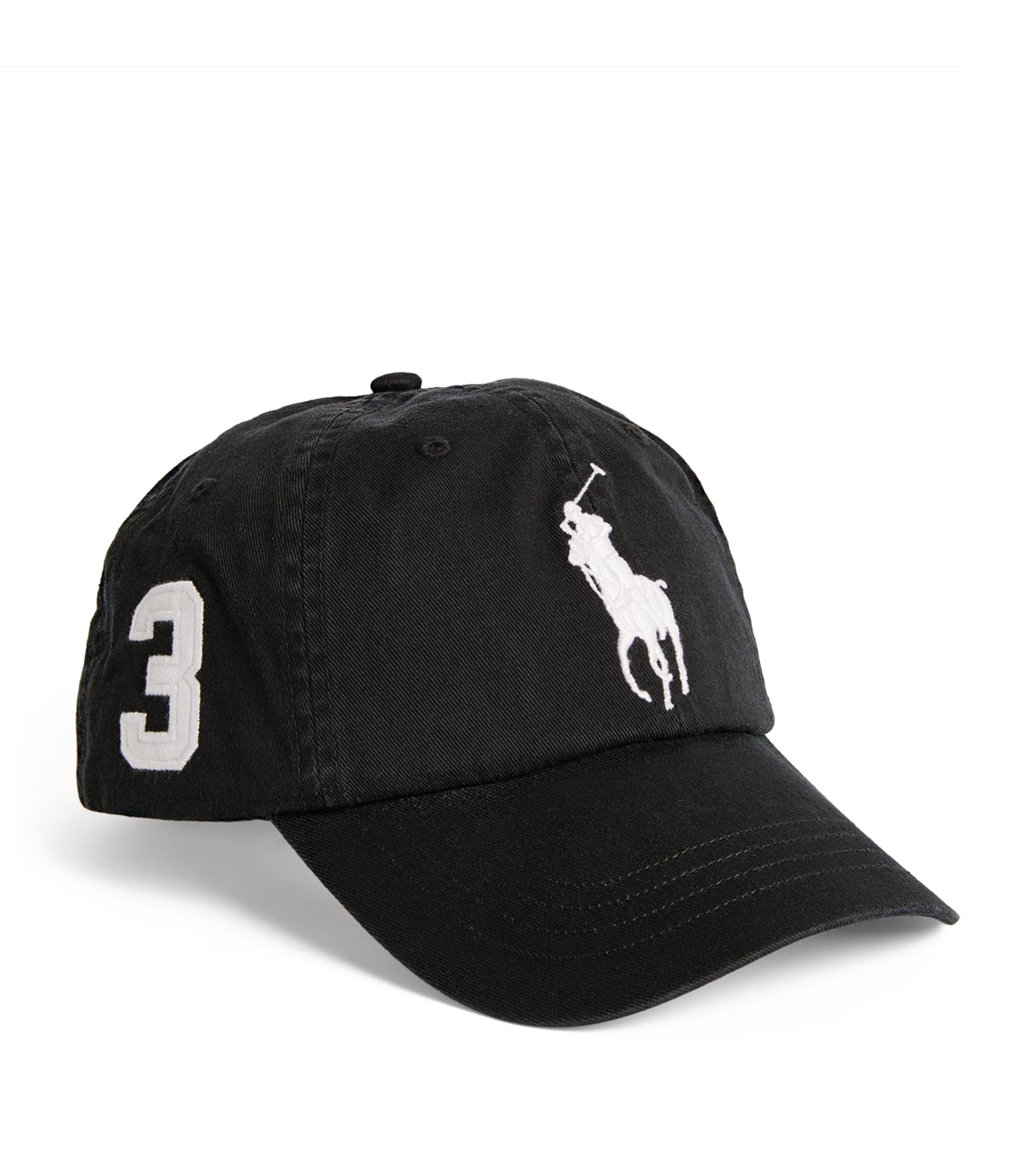 Polo Ralph Lauren Cotton Big Polo Pony Cap Black Image 1