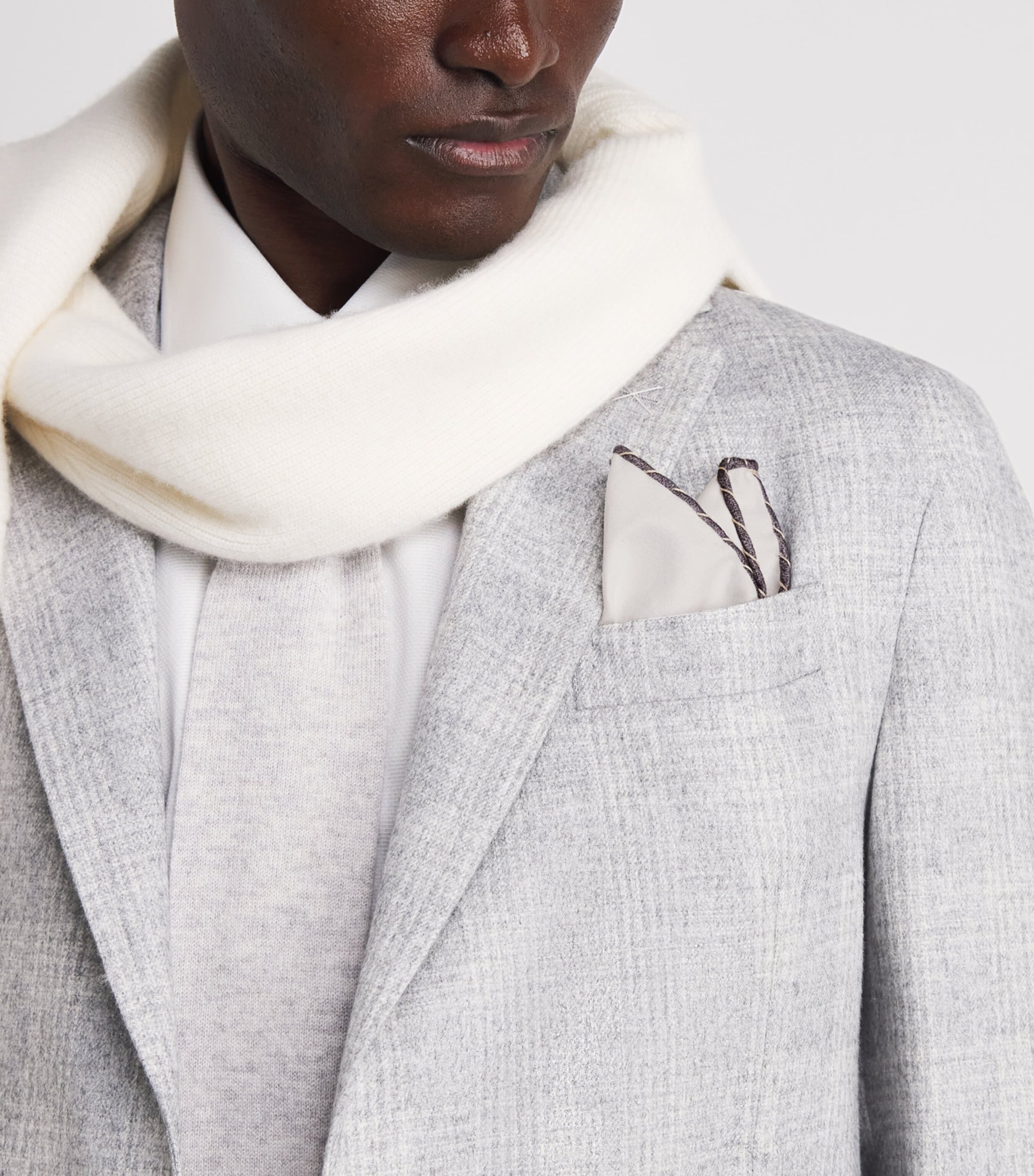 Eleventy Cotton Pocket Square Avorio, Sabbia Image 2