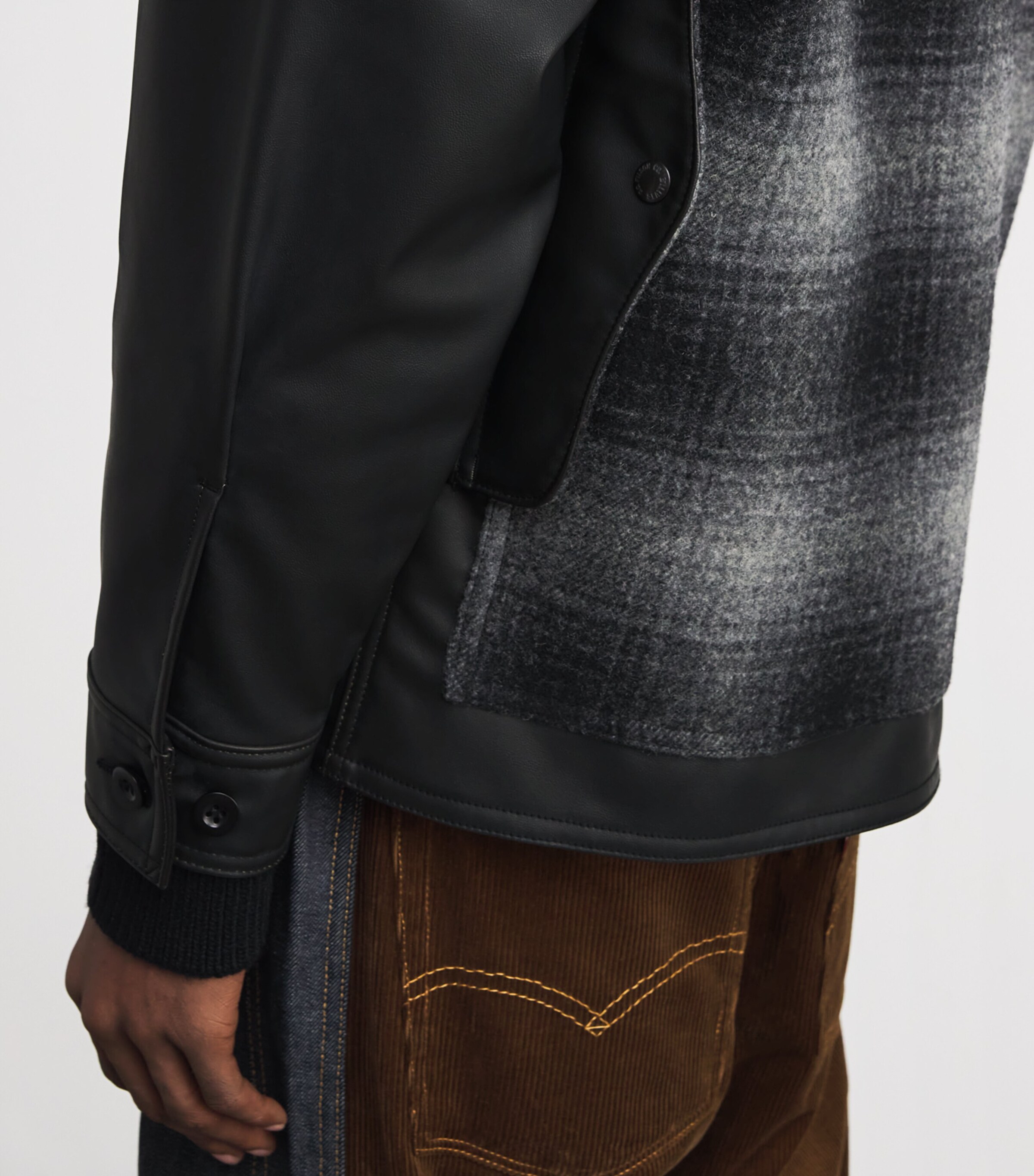 x Filson Faux Leather Jacket BLACK X BLK/GRY Image 6