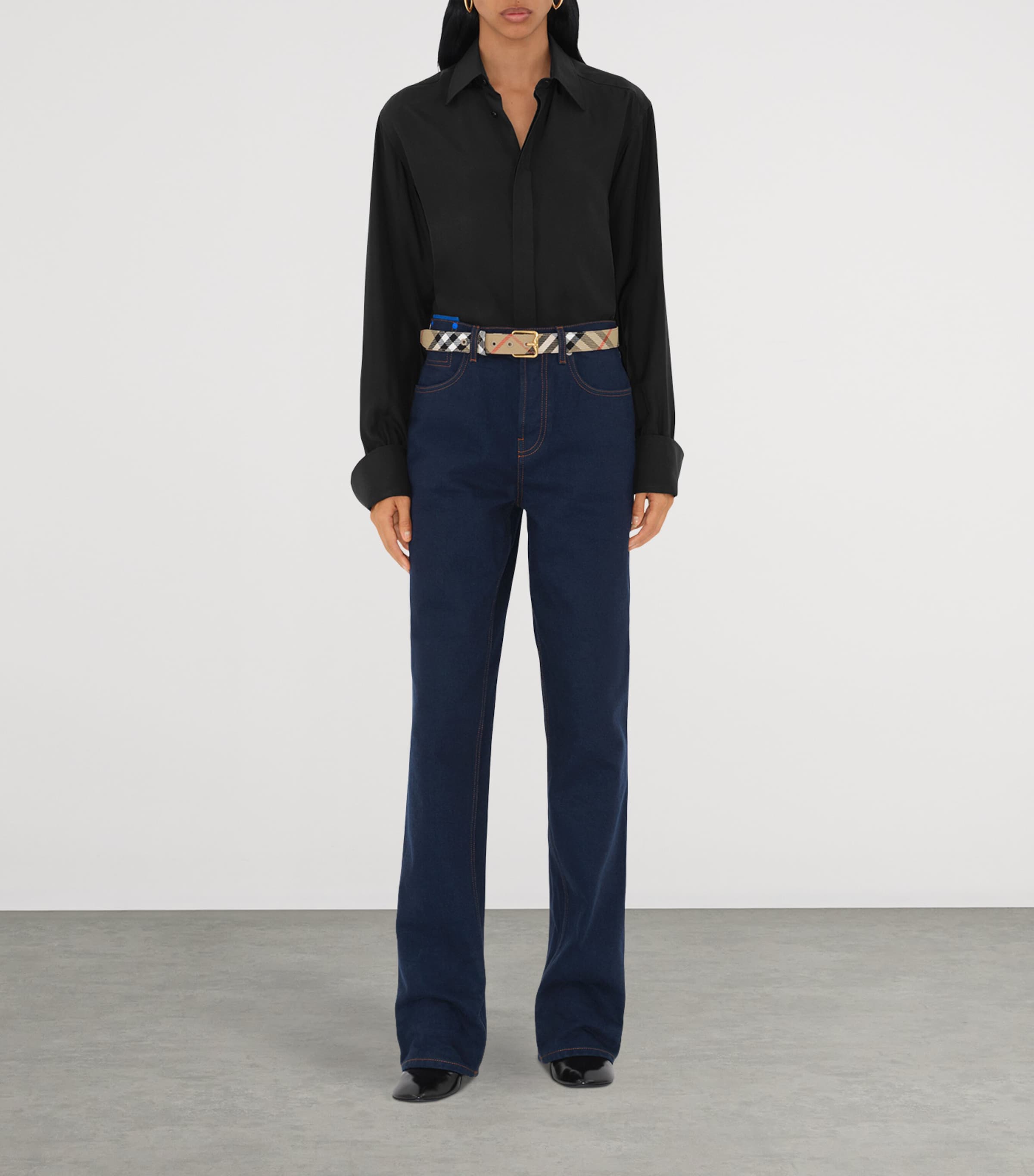 Burberry Check B Buckle Belt Sand Ip Check Image 2